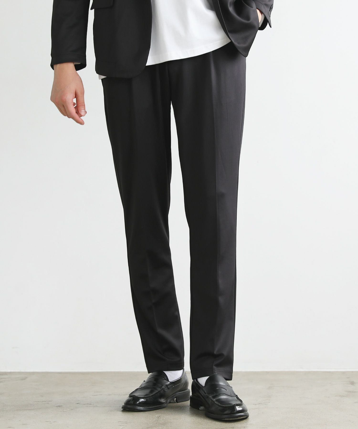 ハイストレッチポンチジャージテーラードジャケット＆スラックスパンツ