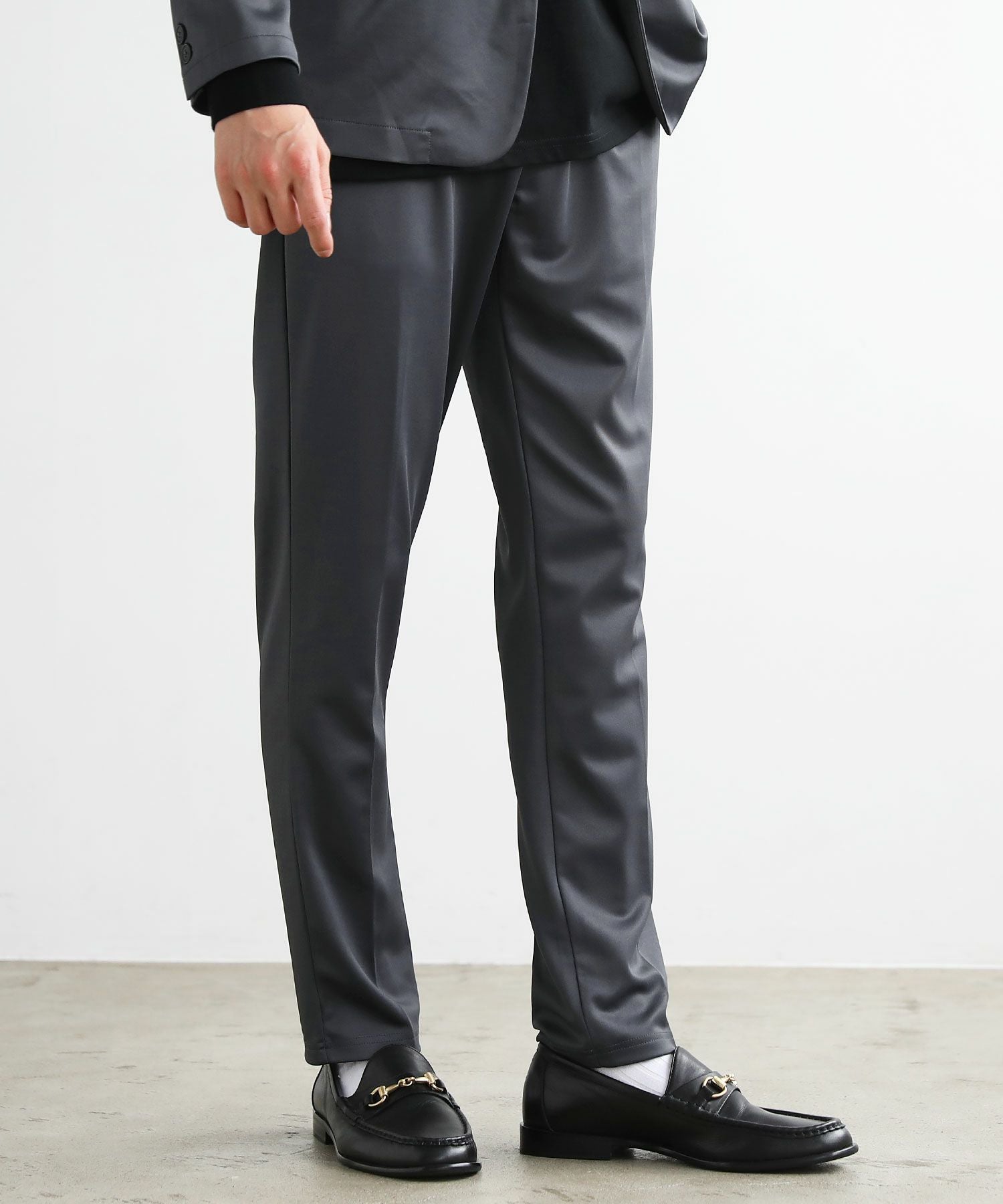 ハイストレッチポンチジャージテーラードジャケット＆スラックスパンツ