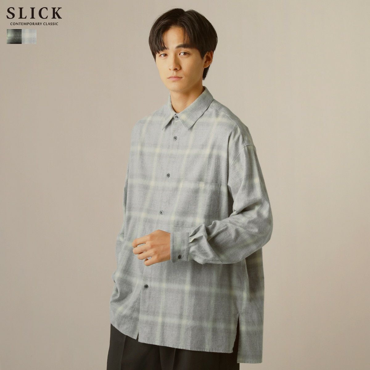 オンブレチェックレギュラースリットシャツ | 【公式】SPU スプ公式