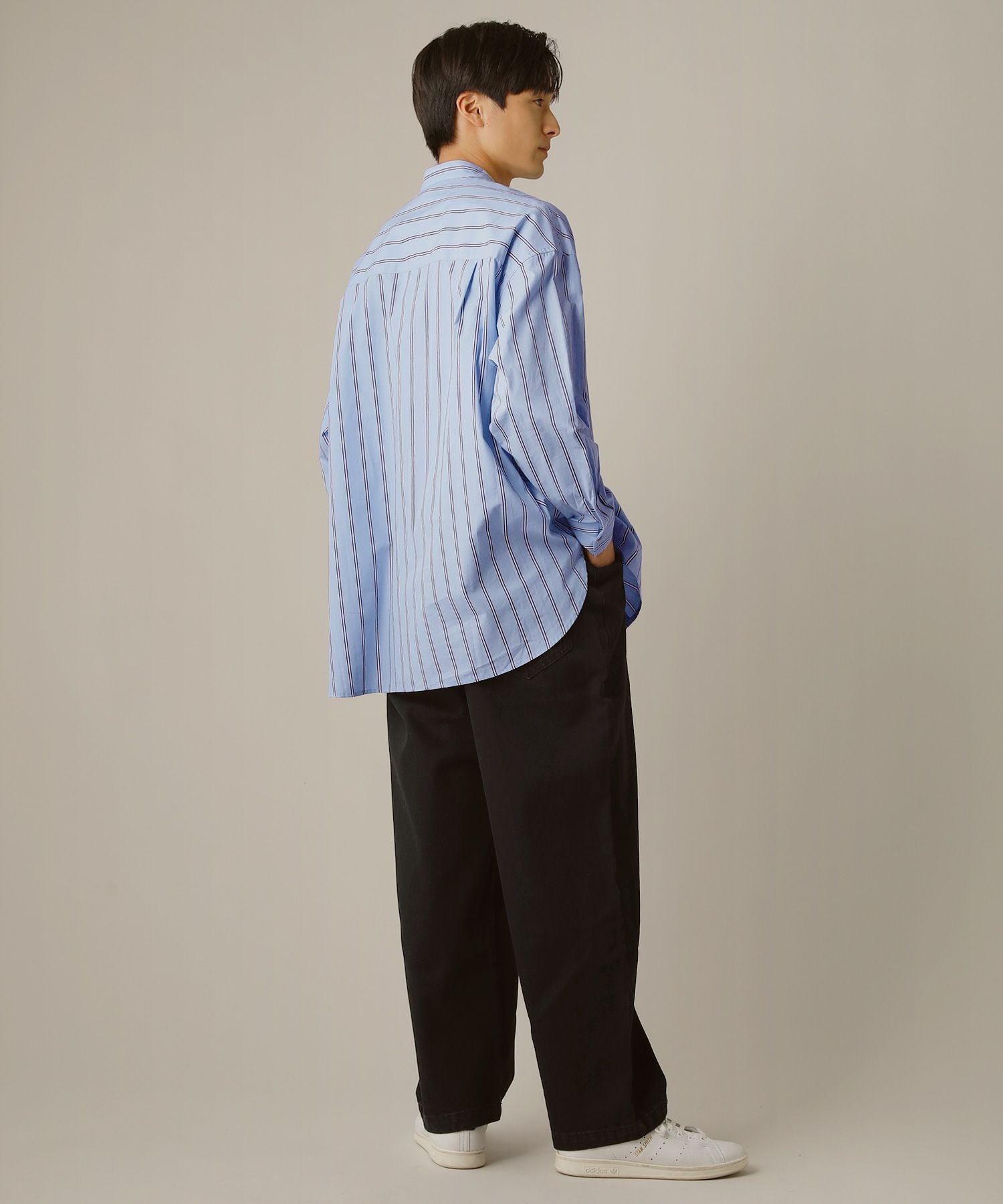 ドビーストライプバンドカラーシャツ | 【公式】SPU スプ公式通販