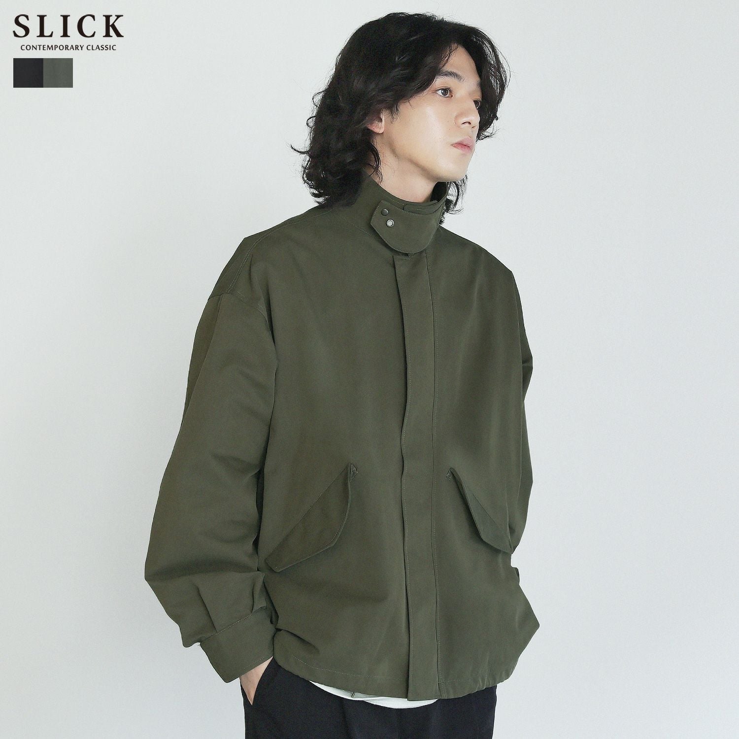 ヴィンテージライクN/Cツイルユーティリティショートブルゾン長袖