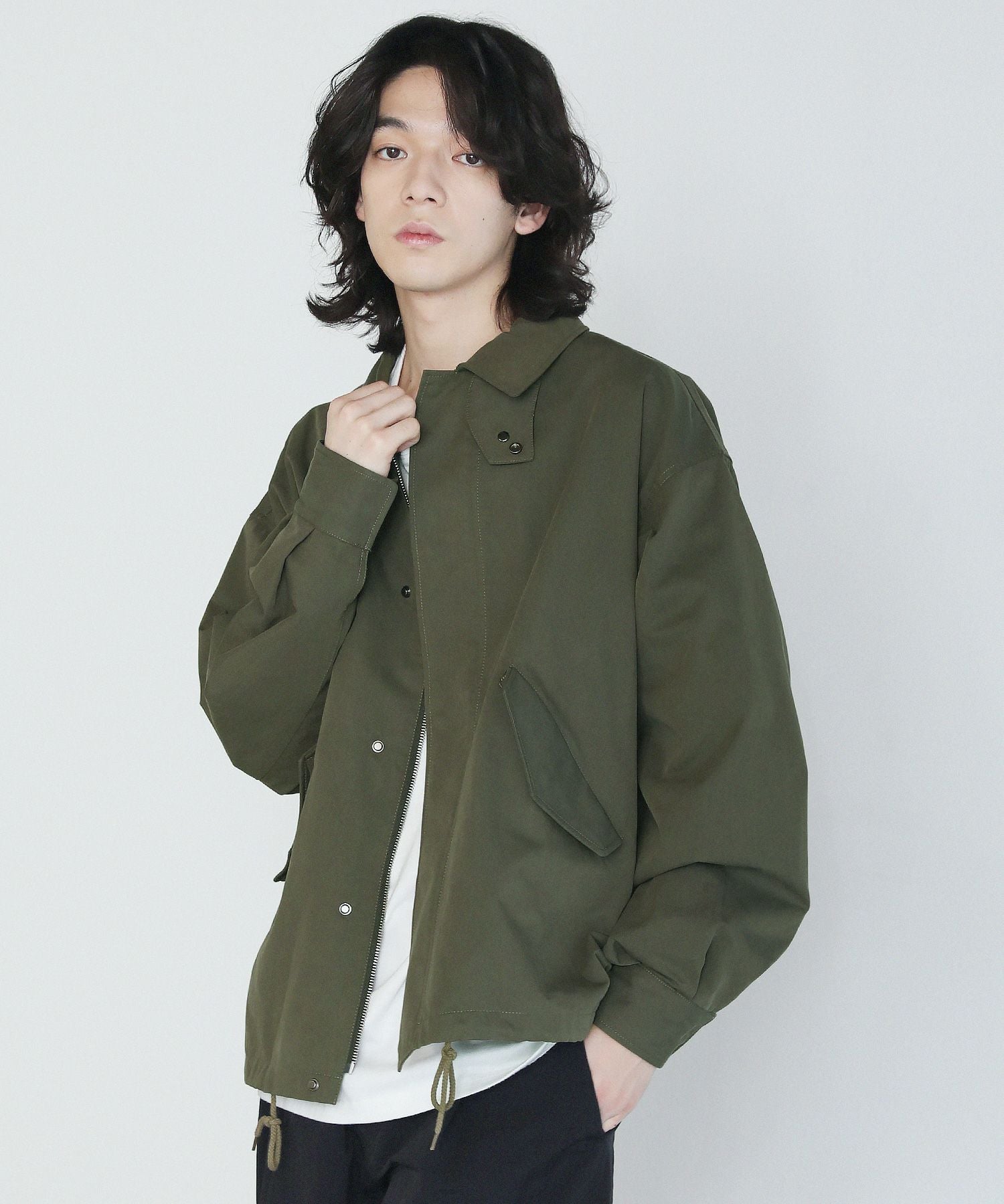 ヴィンテージライクN/Cツイルユーティリティショートブルゾン長袖