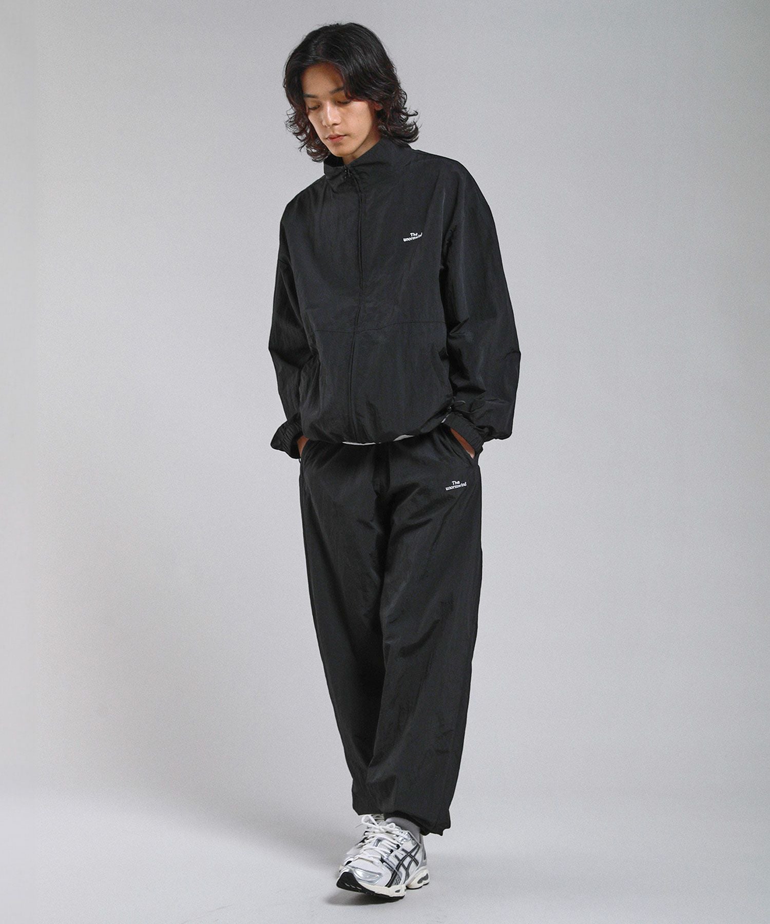 刺繍ロゴワッシャーナイロンジップアップハイネックジャケット