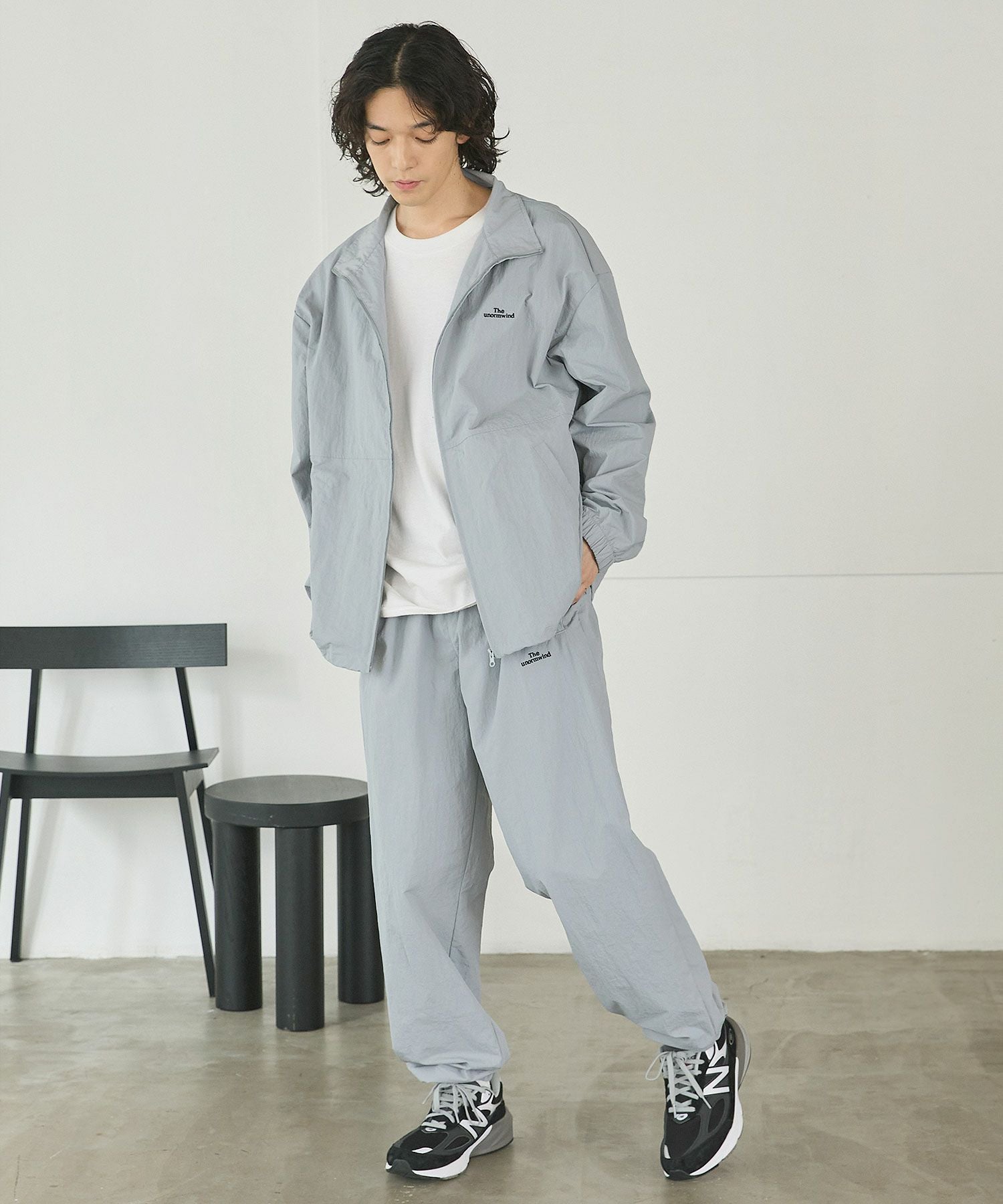 刺繍ロゴワッシャーナイロンジップアップハイネックジャケット