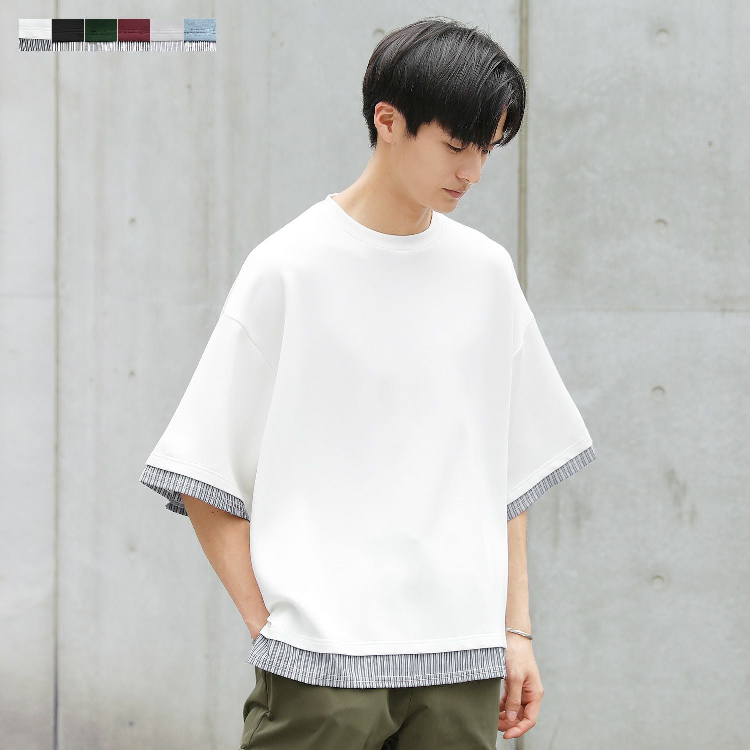 半袖フェイクレイヤードオーバーサイズポンチTシャツ | 【公式】SPU