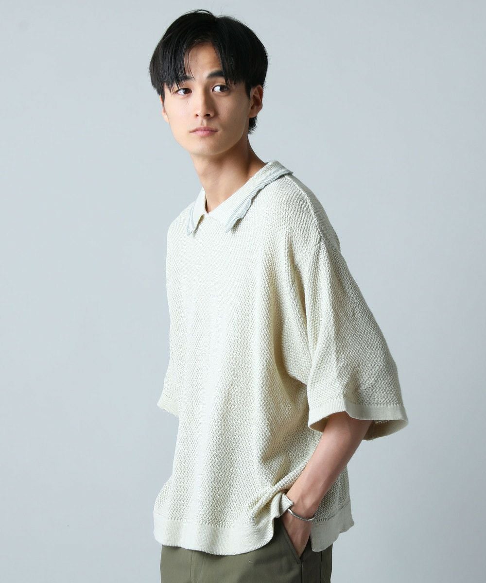 NODU ケーブル編みショートスリーブポロシャツ L ブラック NODU ケーブル編みショートスリーブポロシャツ L ブラック - メルカリ