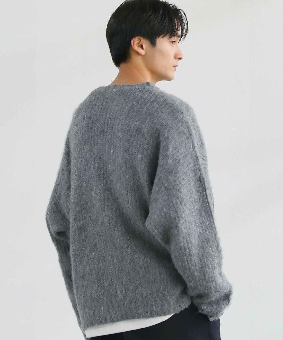 maisondedolce.glow knit アメリカンスリーブ シルバー Our Drop Shoulder Heathered Gray Cardigan is such a vibe - ROMWE