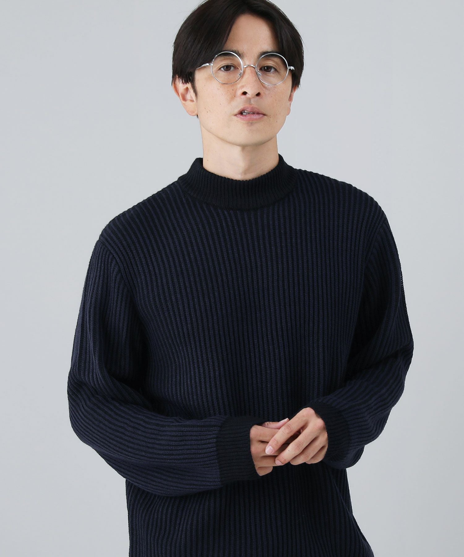 二重臼畦編みモックネックニット | 【公式】SPU スプ公式通販｜メンズ