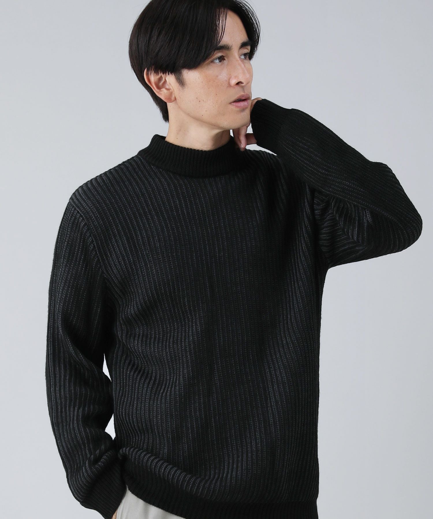 二重臼畦編みモックネックニット | 【公式】SPU スプ公式通販｜メンズ