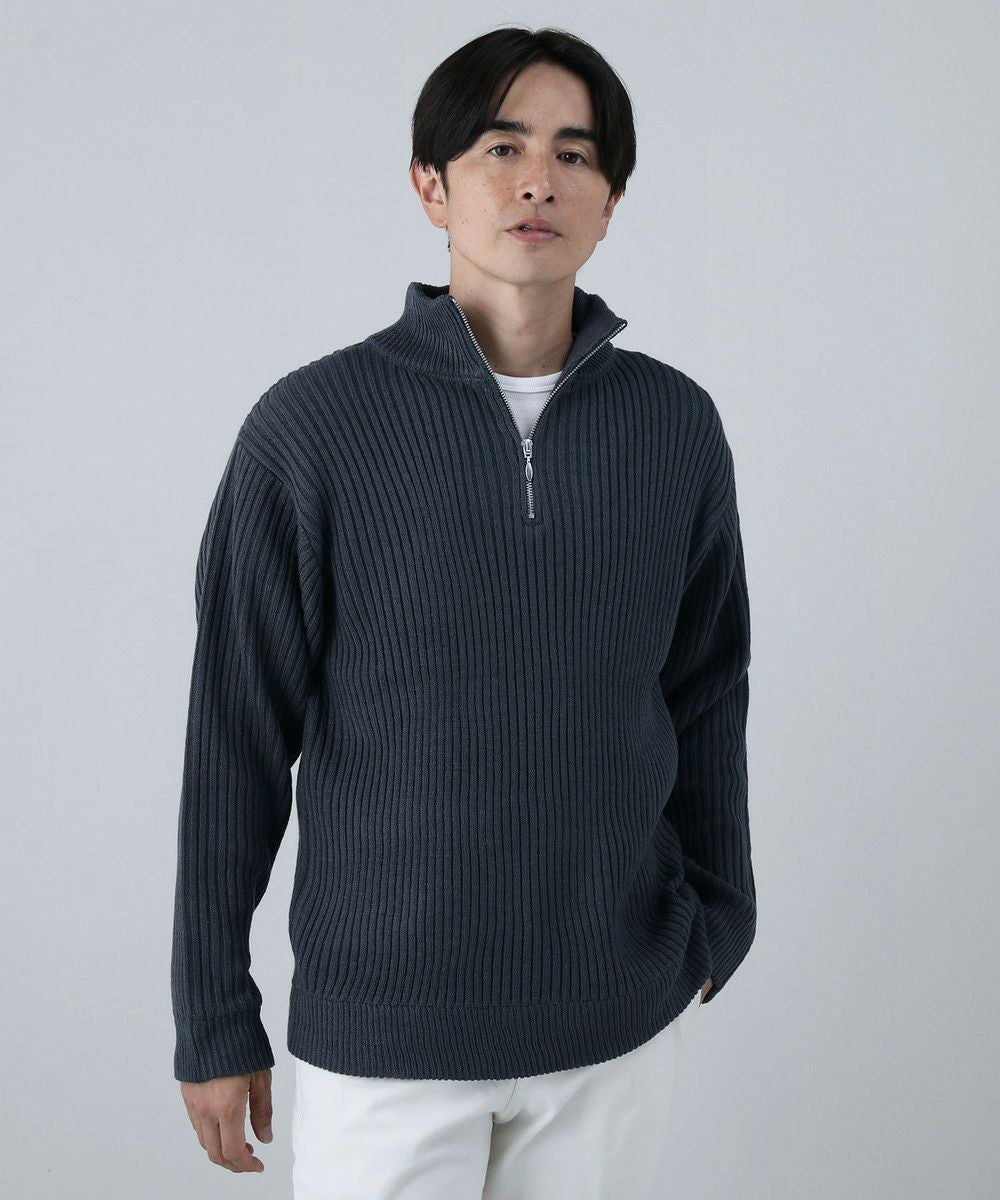 リブ編みハーフZIPニット | 【公式】SPU スプ公式通販｜メンズセレクト