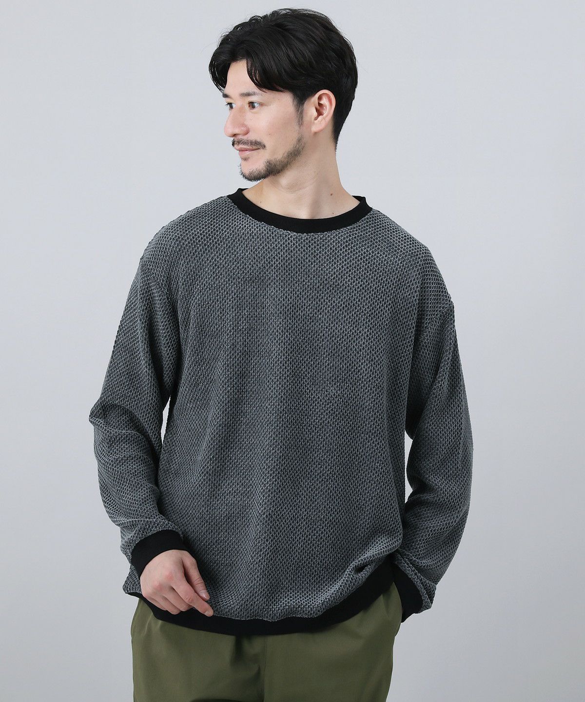 モールワッフルクルーネックニット | 【公式】SPU スプ公式通販