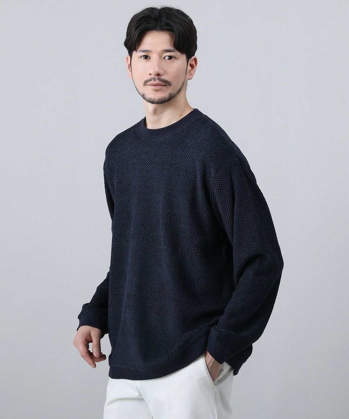 モールワッフルクルーネックニット | 【公式】SPU スプ公式通販