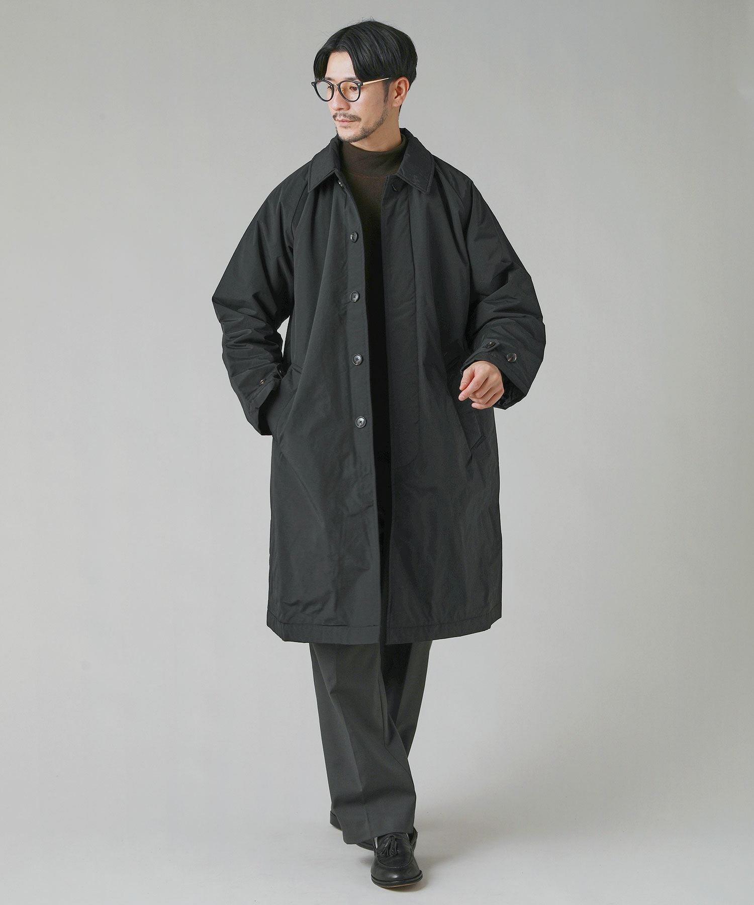 ESTNATION 黒完売　メモリータフタ中綿ステンカラーコート エストネーション ESTNATION 黒完売 メモリータフタ中綿ステンカラーコート エストネーション