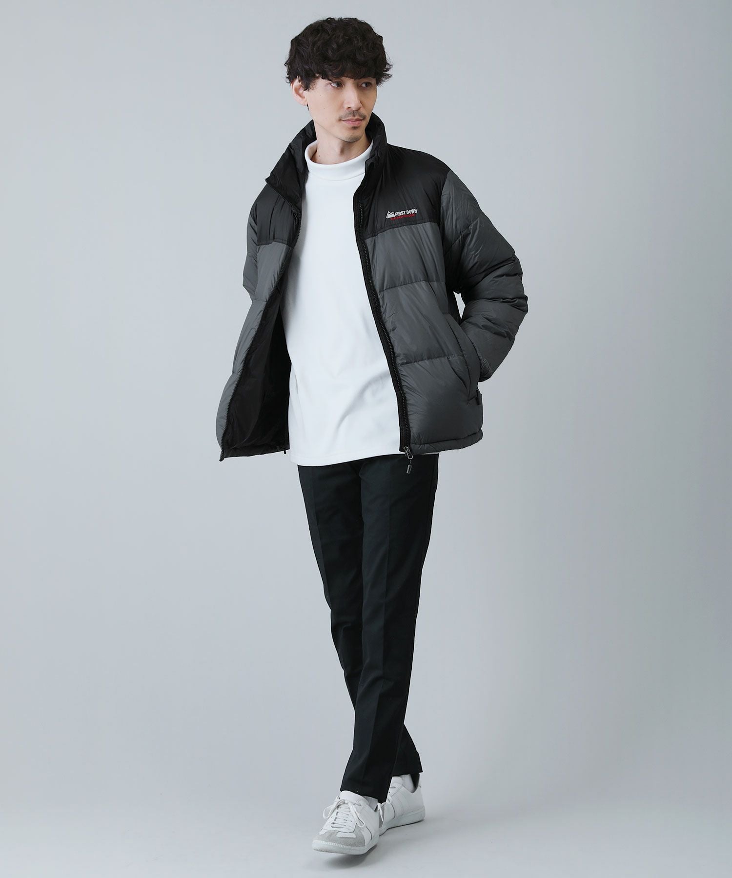 u by spick&span タスランナイロンミドルダウン ブラック U by SPICK&SPAN（ユーバイスピックアンドスパン）の