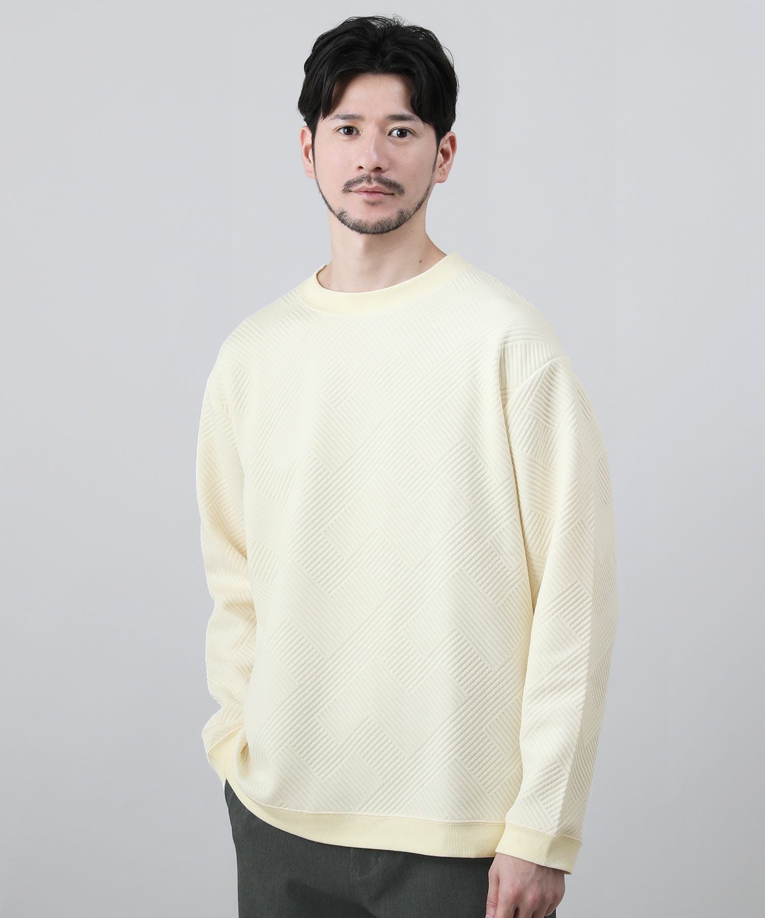 バイアス柄ジャガードワッフルスウェット | 【公式】SPU スプ公式通販