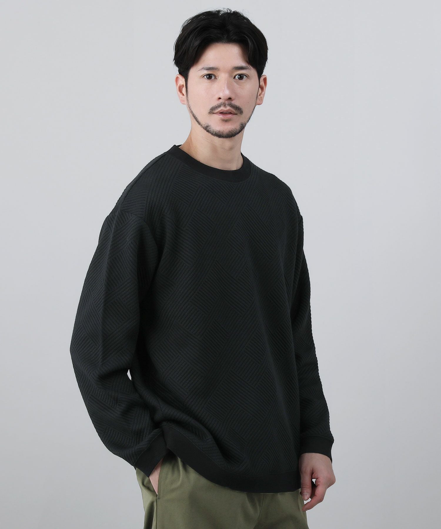 バイアス柄ジャガードワッフルスウェット | 【公式】SPU スプ公式通販