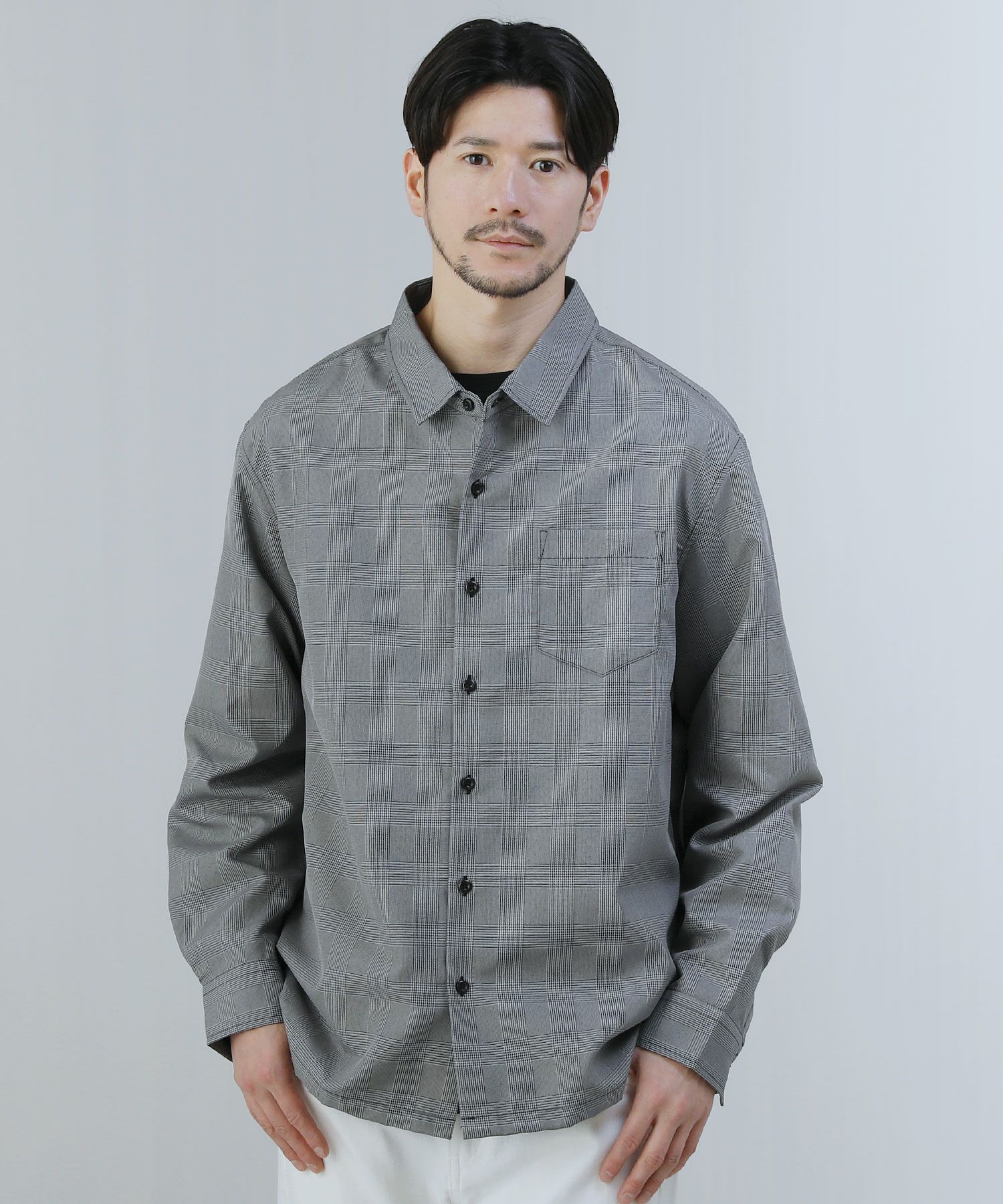 新品SeaRoomlynn ルーズシルエットCHECKシャツ グレーM ルーズシルエットグレンチェック長袖シャツ | 【公式】SPU スプ公式