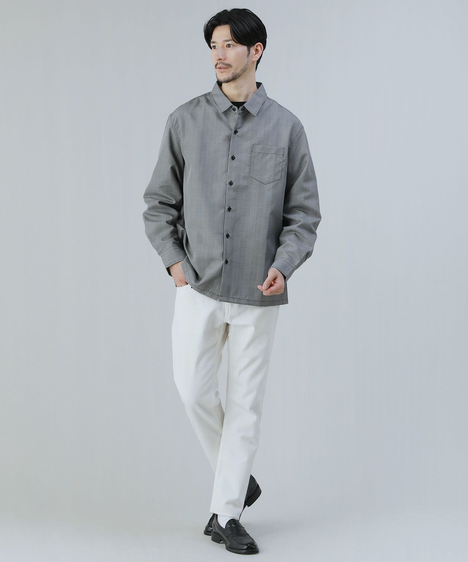 新品SeaRoomlynn ルーズシルエットCHECKシャツ グレーM 000000011863-05.jpg?size=xl&w=