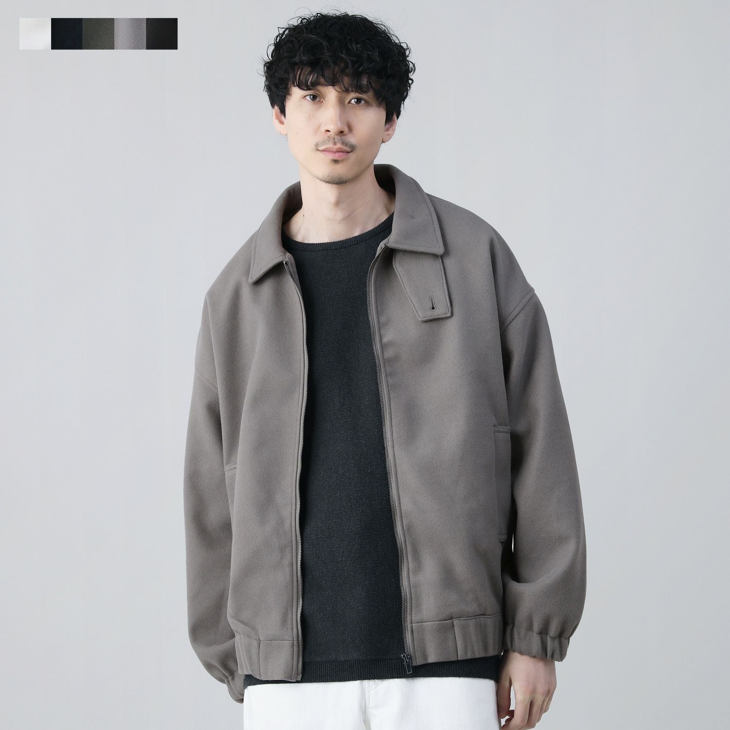 チンストラップ付ウールライク長袖ショートブルゾン | 【公式】SPU