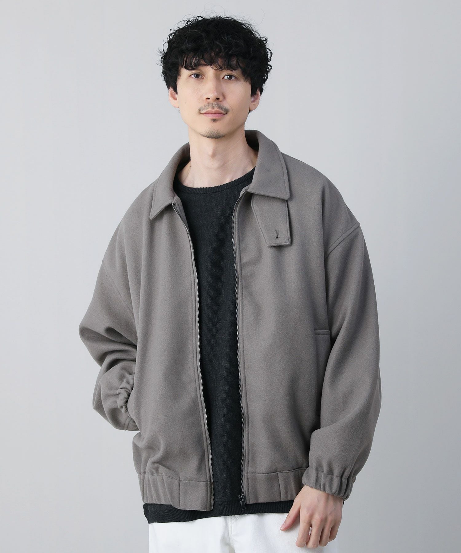 チンストラップ付ウールライク長袖ショートブルゾン | 【公式】SPU