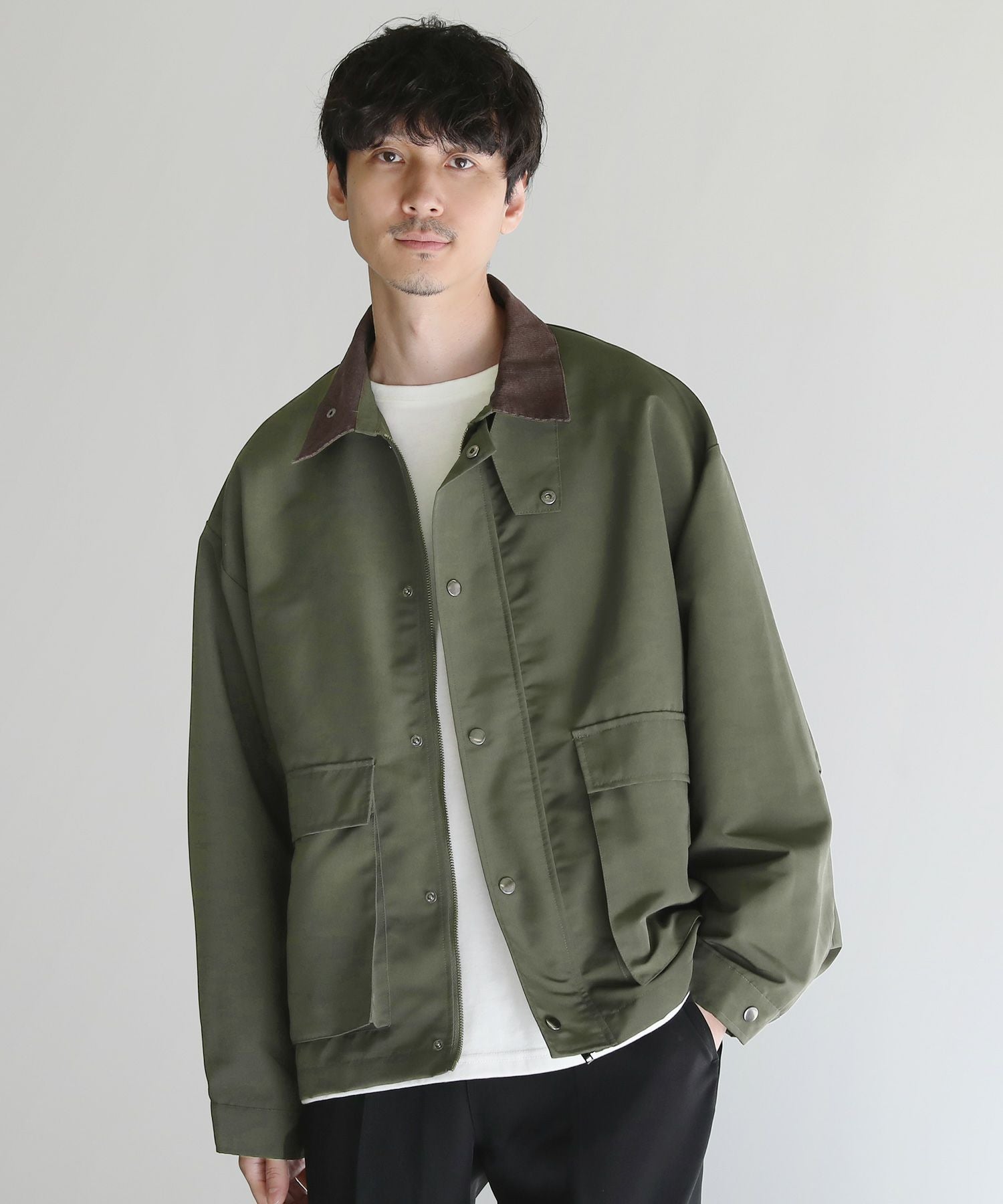 襟コーデュロイ切替ビッグシルエット2wayブルゾン | 【公式】SPU スプ