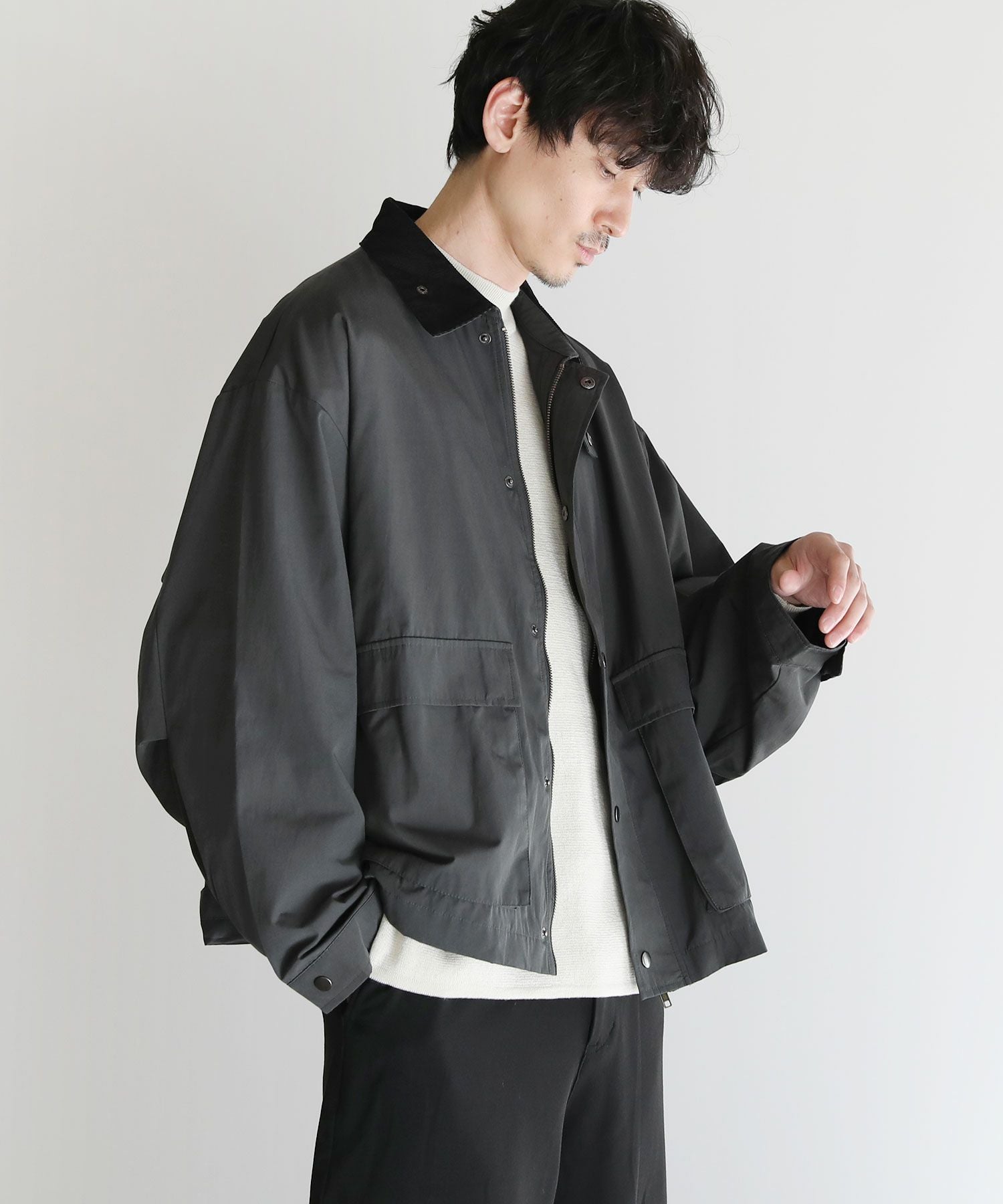襟コーデュロイ切替ビッグシルエット2wayブルゾン | 【公式】SPU スプ