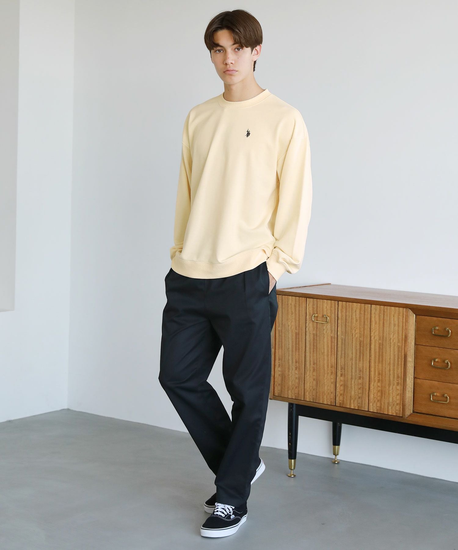 裏毛ワンポイントロゴクルーネックスウェット配色 | 【公式】SPU スプ