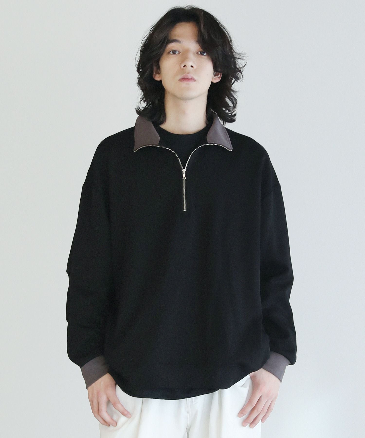 ダブルニットバイカラーハーフジッププルオーバー | 【公式】SPU スプ