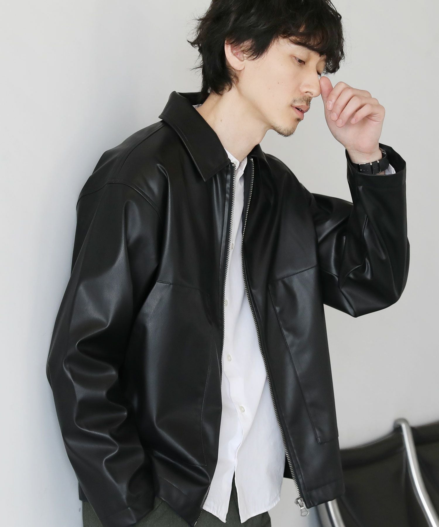 シンセティックレザージップアップブルゾン | 【公式】SPU スプ公式