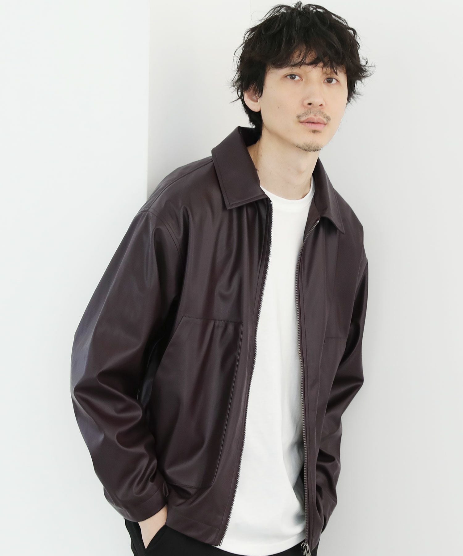 シンセティックレザージップアップブルゾン | 【公式】SPU スプ公式