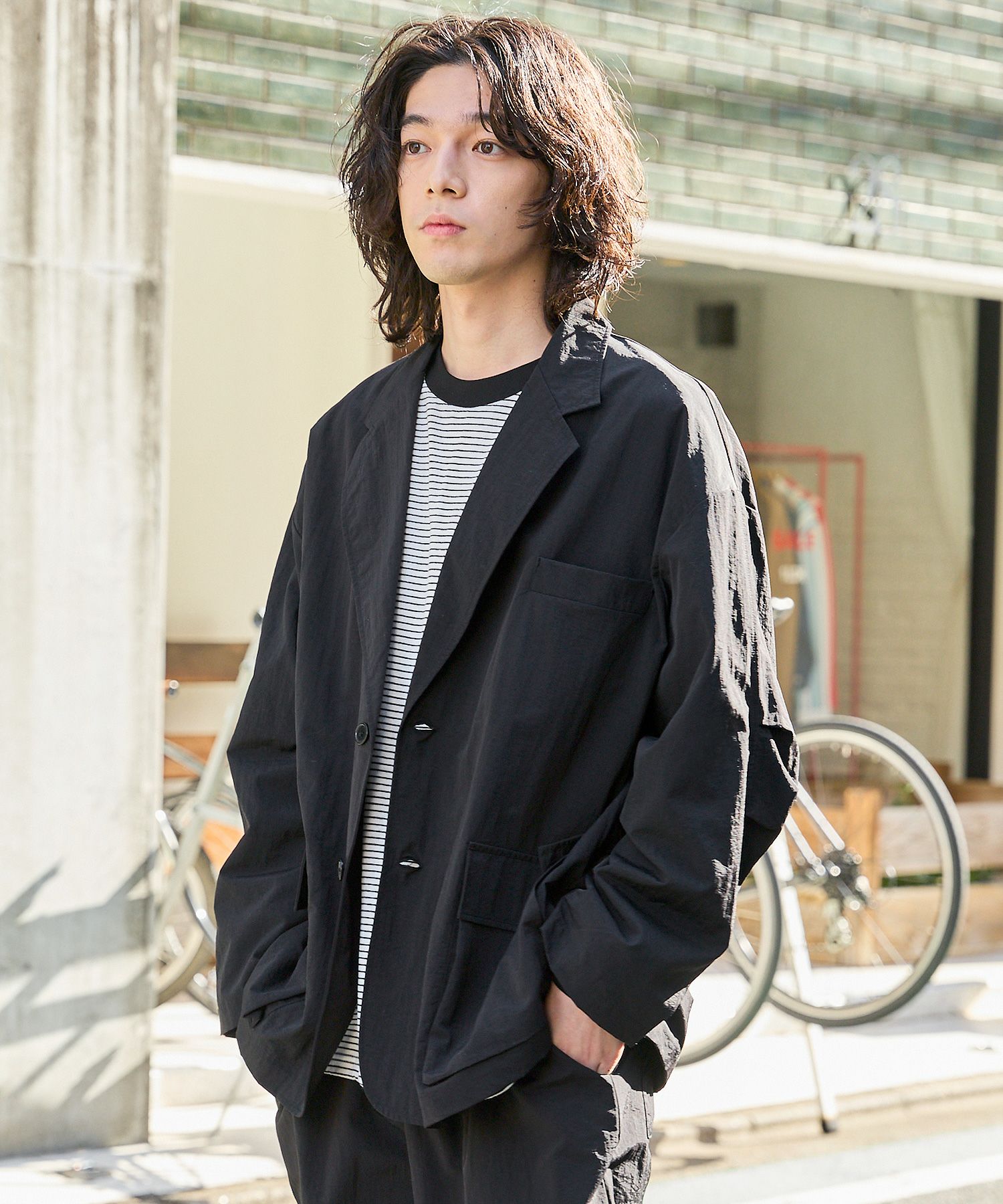 ワッシャーテックナイロン リラックスフィットアーバンテーラード