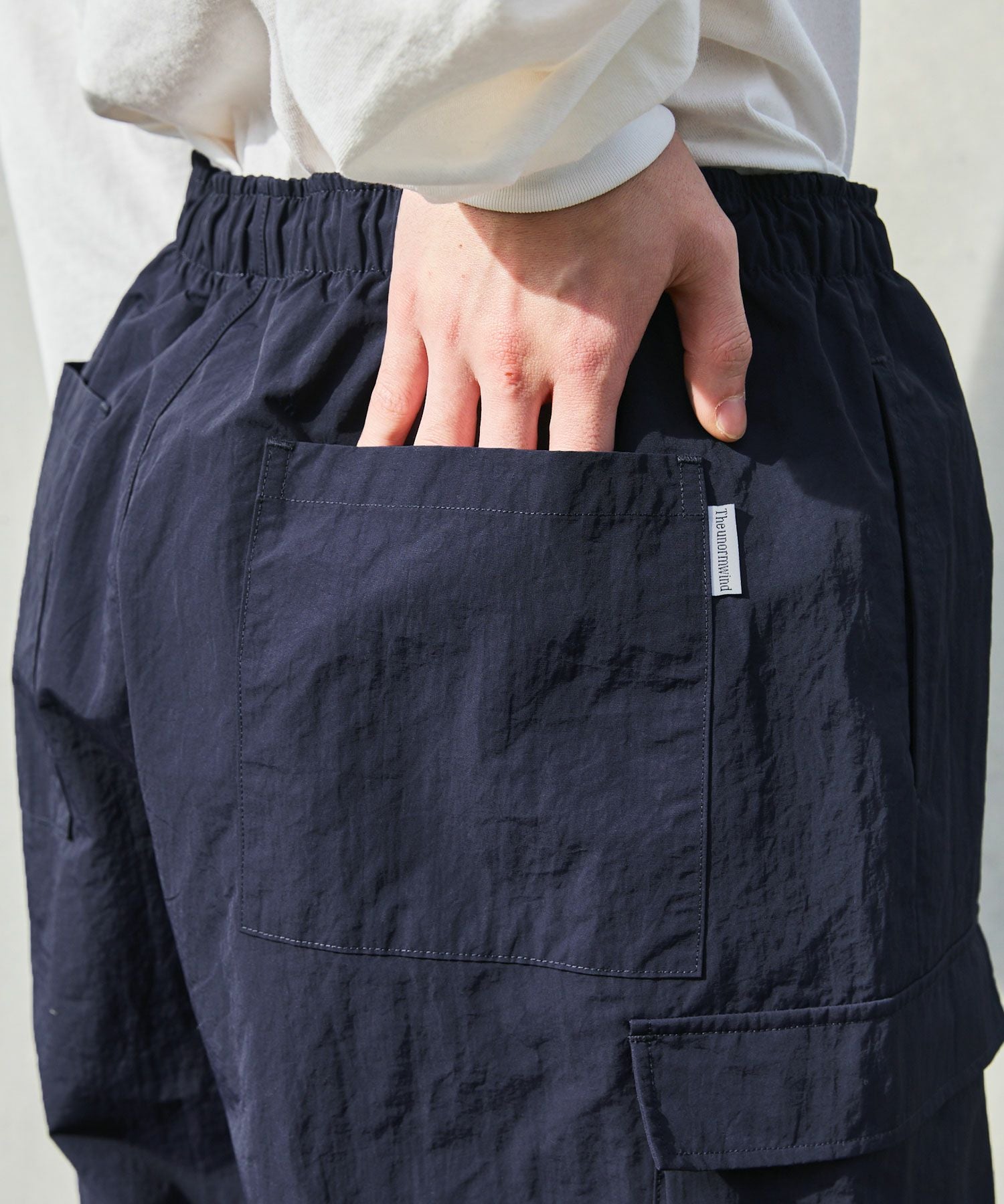 ロゴ刺繍ナイロンワイド裾ドローコードカーゴパンツ | 【公式】SPU