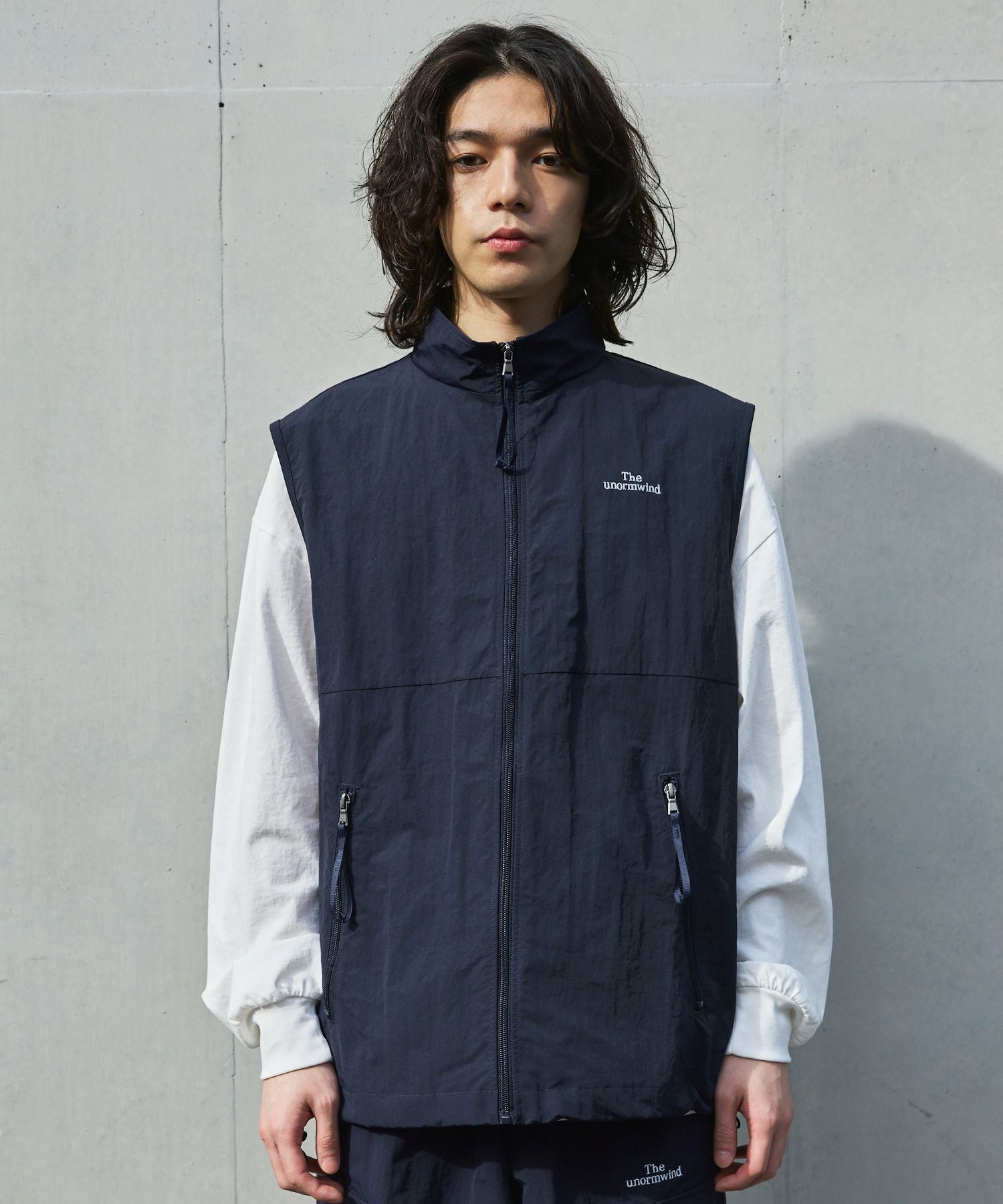 刺繍ロゴフルジップ裾ドローコードテックナイロンベスト | 【公式】SPU