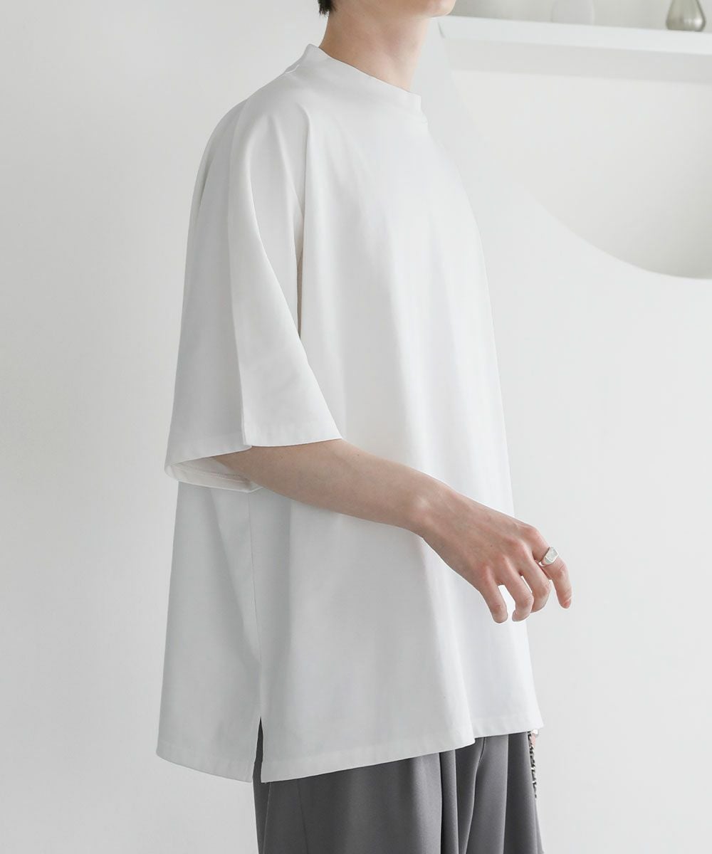 コットンミックスCOOLMAX(R)ドルマンスリーブモックネックTシャツ