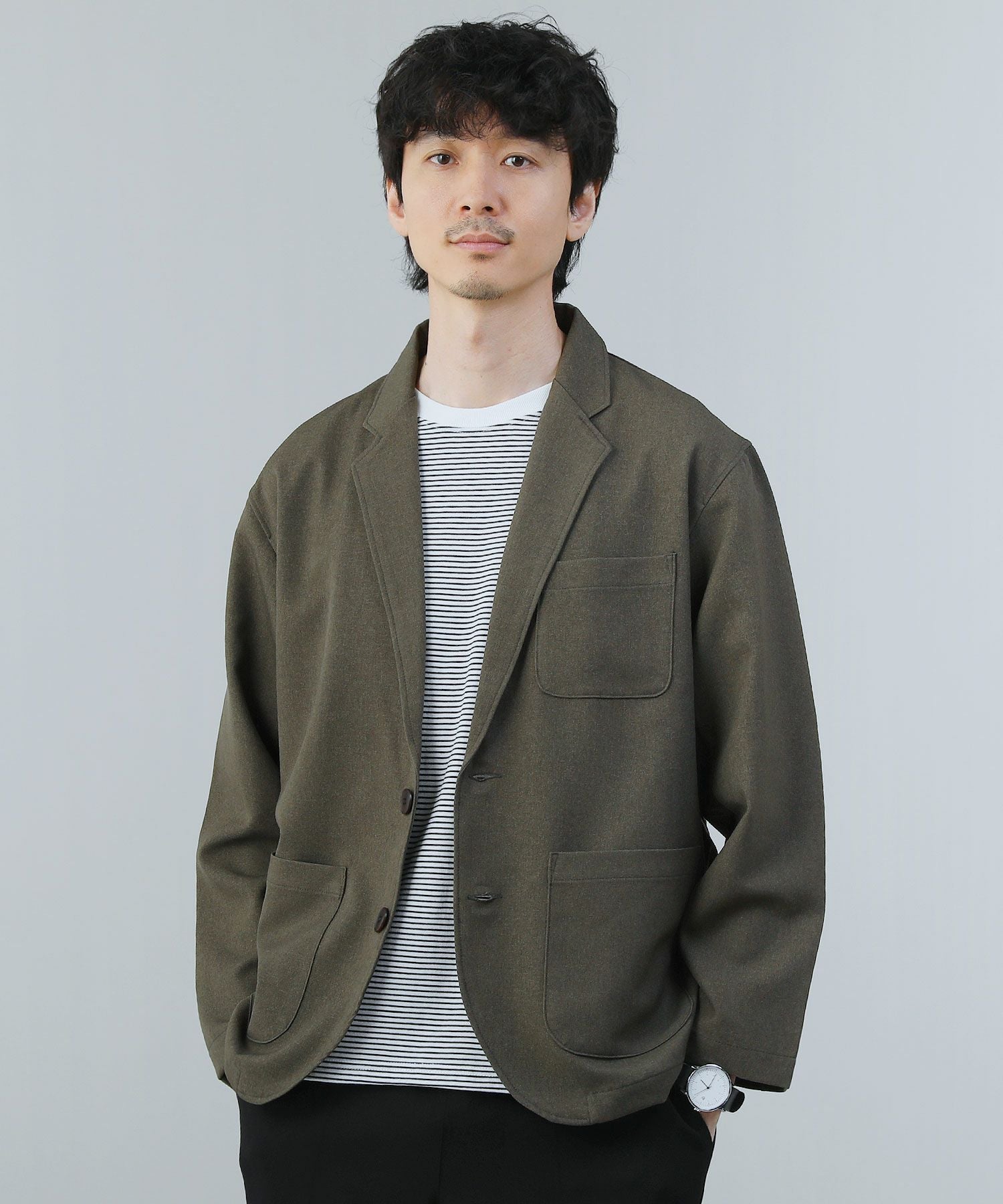 日本製Naturemier（ナチュレミア）TECHウールライクツイル2B長袖