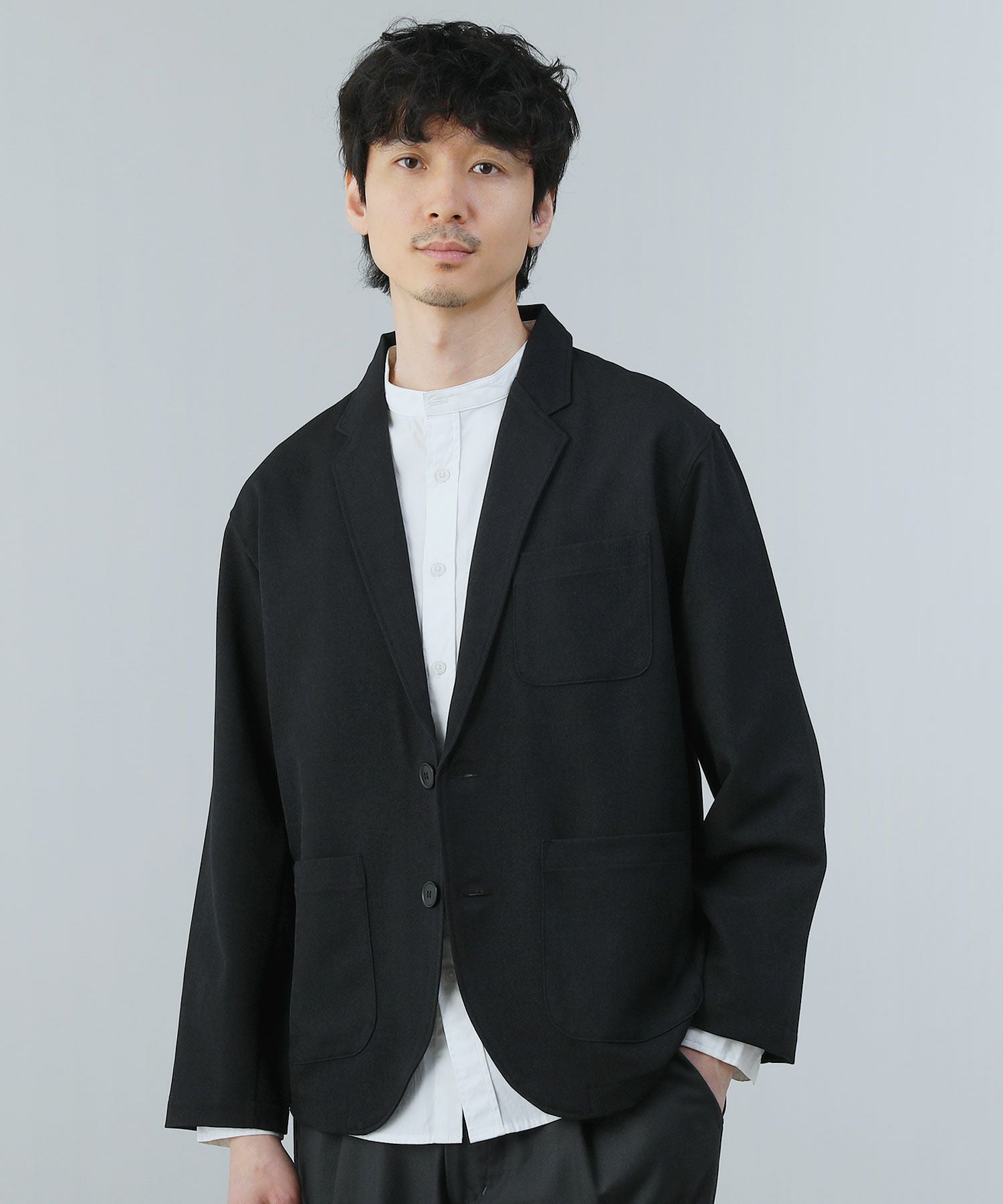【Leilian】ピュアウール ダブルジャケット ブラック 日本製 M〜L相当 103854_db01.jpg?20250612180203
