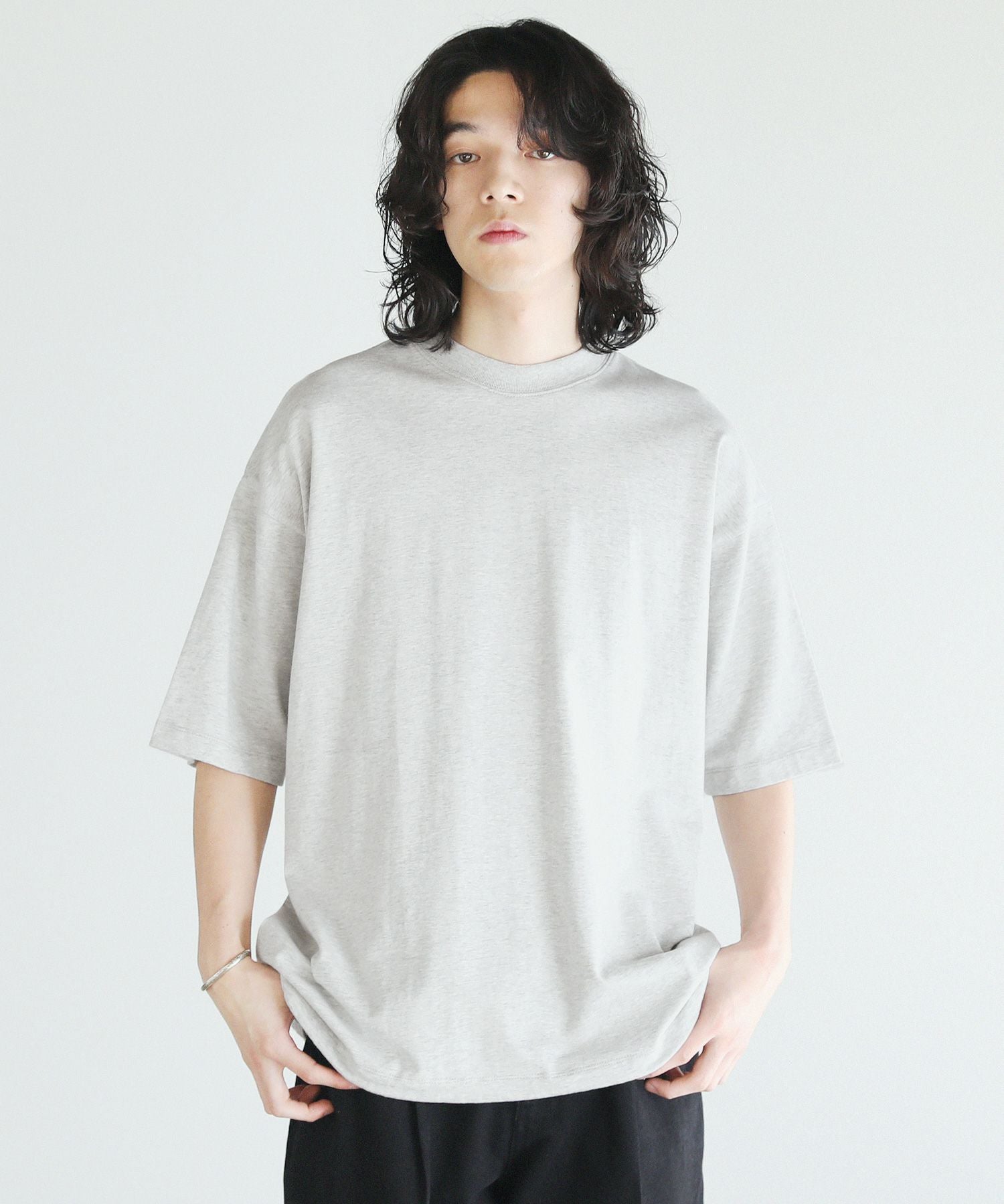 エンフォルド　スビン天竺 デザインT/SHIRT ENFOLD(エンフォルド)｜ソフト天竺 Hexagon T/SH Tシャツ/ホワイト の