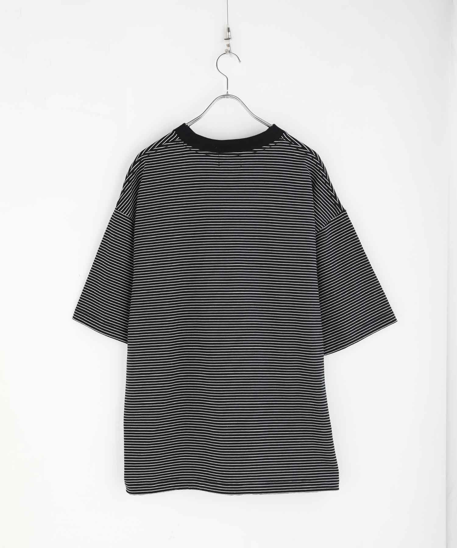 MVS天竺ジャージマイクロボーダードローストリングス半袖Tシャツ