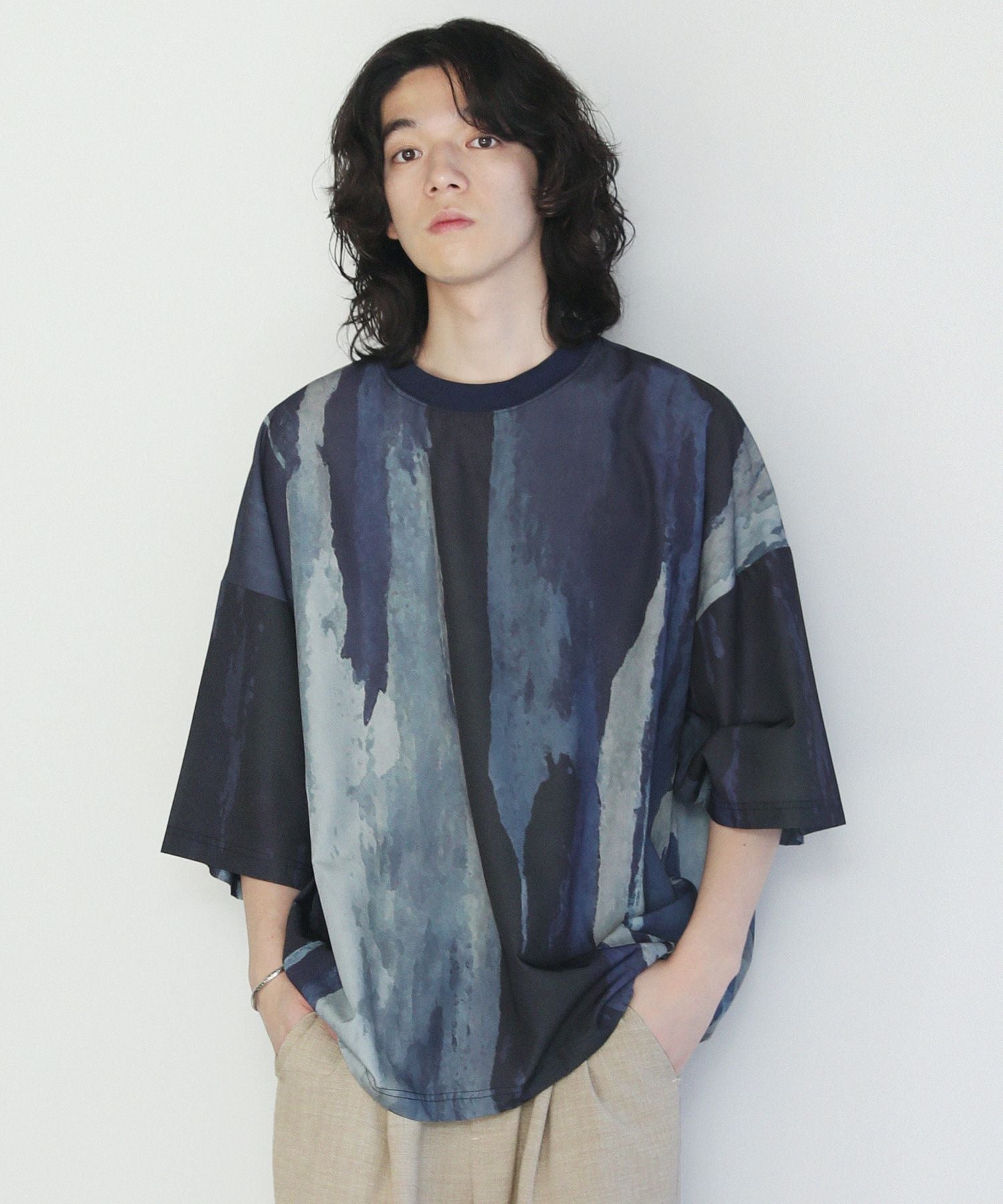 アブストラクトプリントドルマンスリーブ5分袖Tシャツ | 【公式】SPU