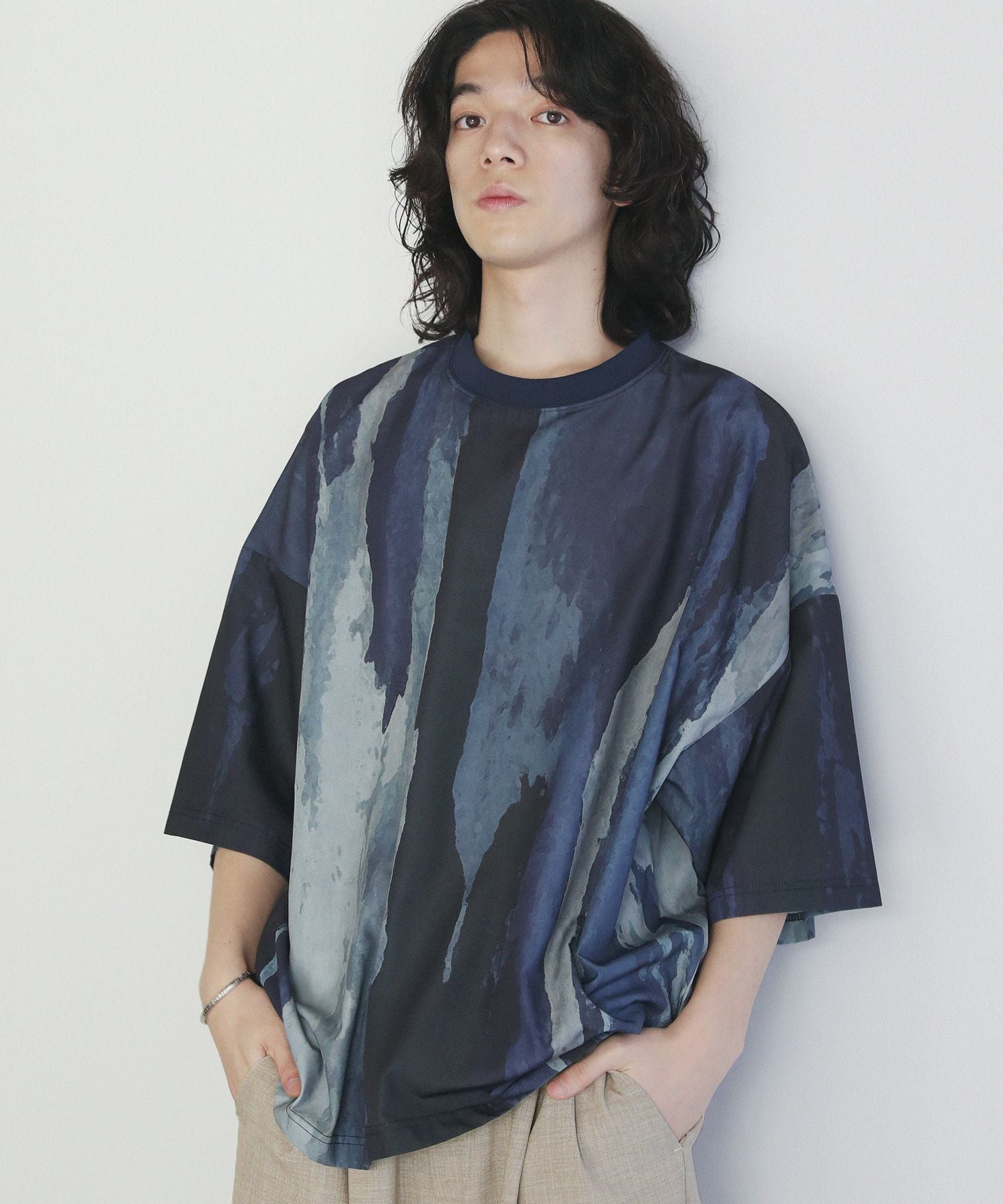 アブストラクトプリントドルマンスリーブ5分袖Tシャツ | 【公式】SPU