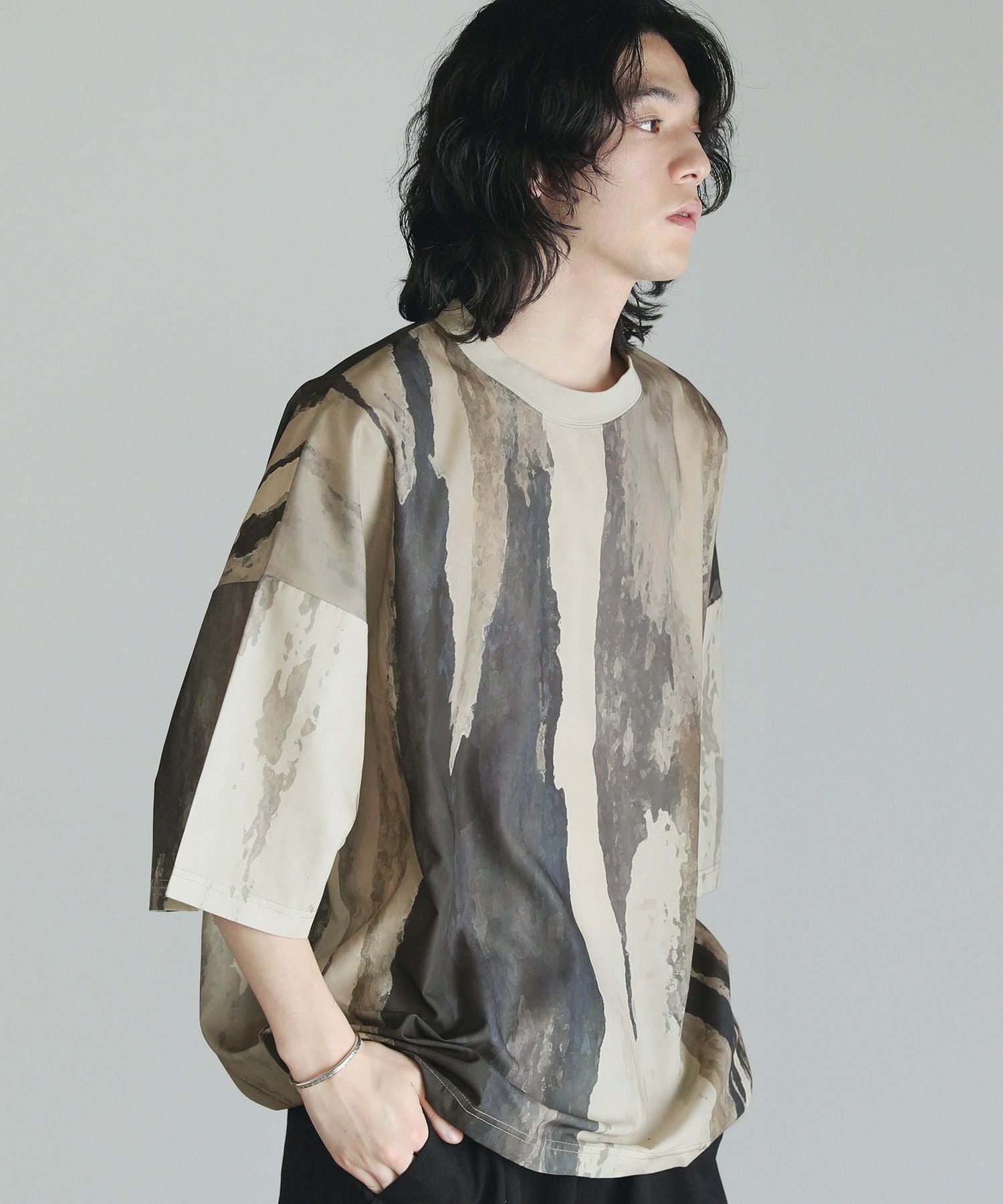 アブストラクトプリントドルマンスリーブ5分袖Tシャツ | 【公式】SPU