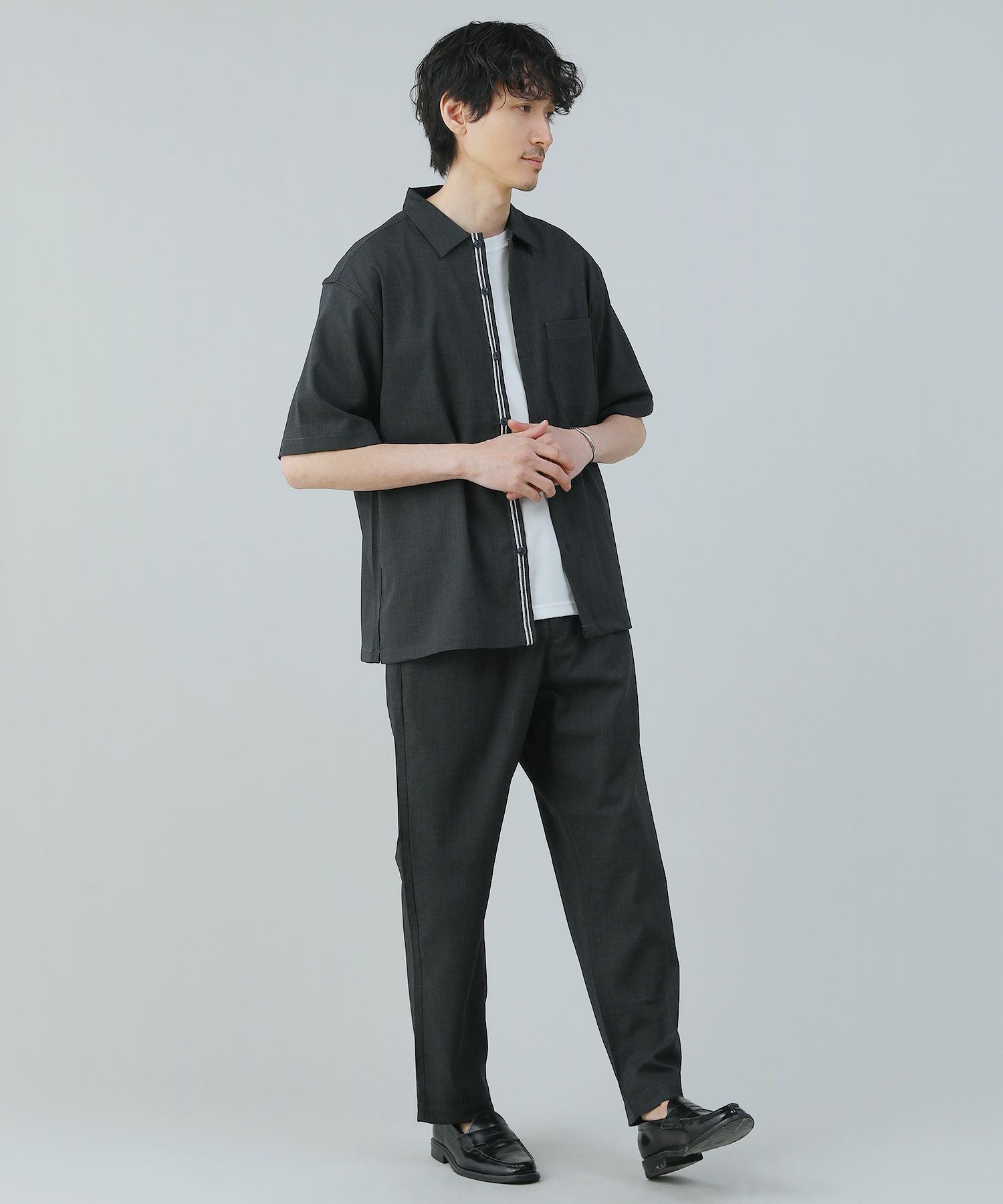 リネンライクストレッチ半袖シャツ | 【公式】SPU スプ公式通販