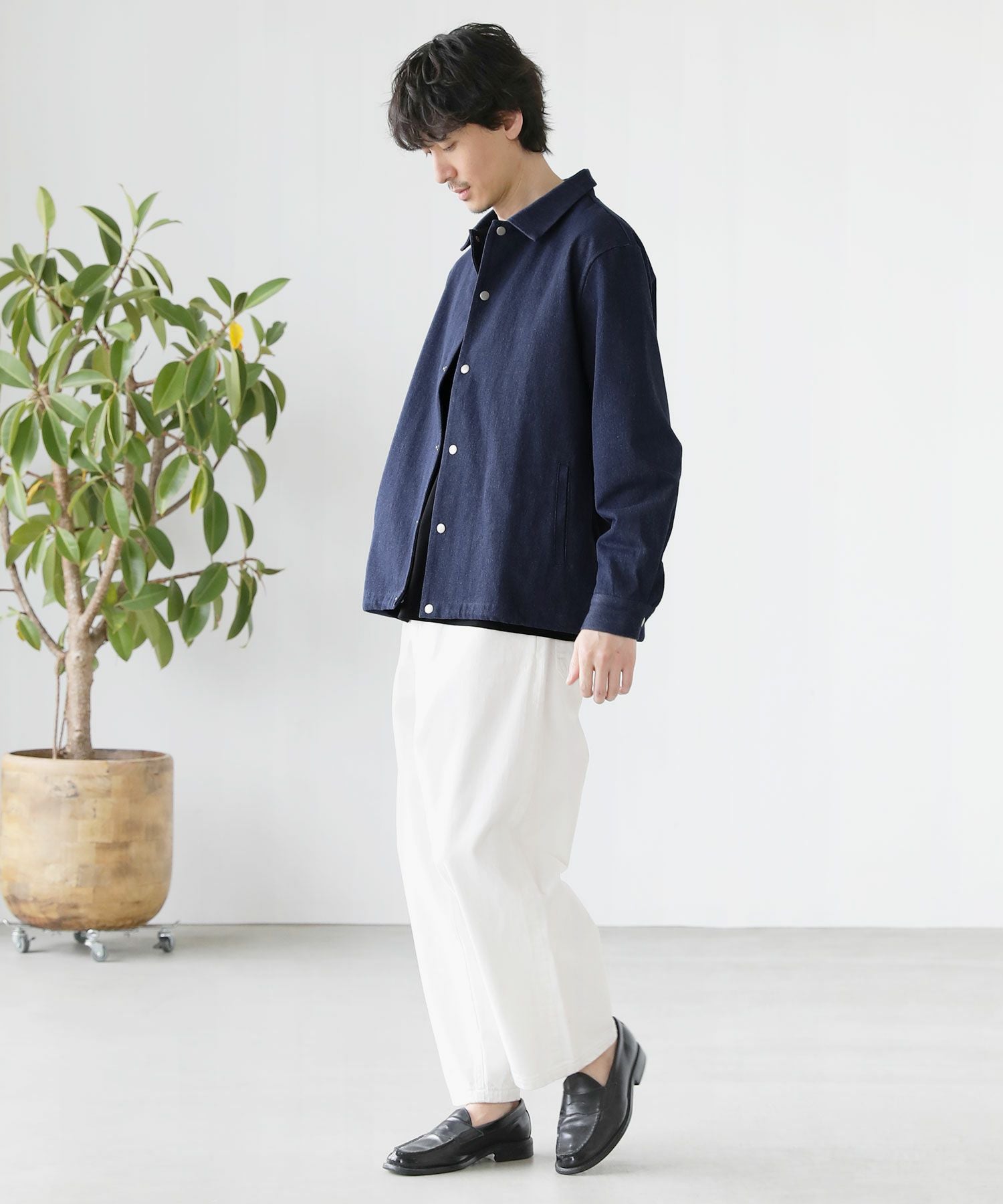 SATUR　ルーズフィットオープンカラージャケット 専用ハンガー付き ルーズシルエットアーバンデニムコーチジャケット | 【公式】SPU スプ