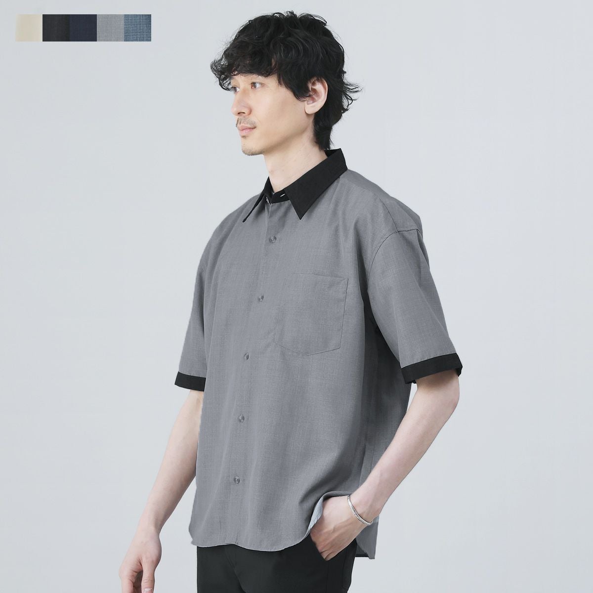 ナノファイン加工/抗菌防臭】セットアップ対応ドライポリ半袖シャツ