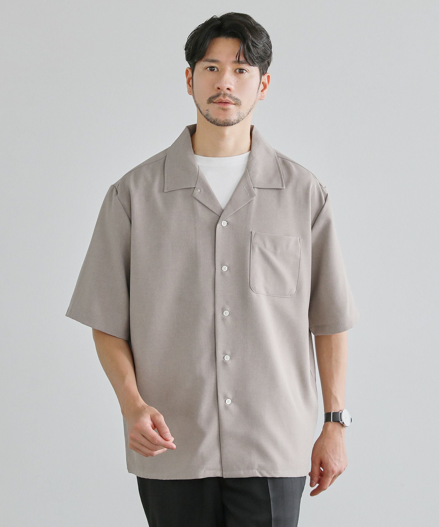 SPU別注Naturemier(TM)日本製テックリネン2WAYオープンカラー半袖