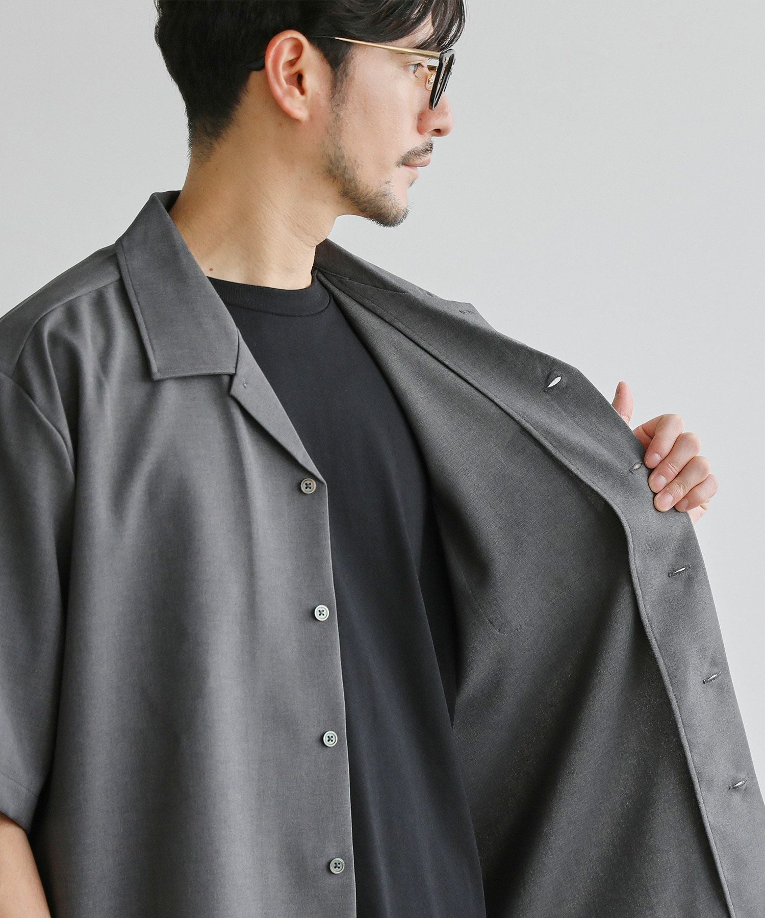 トップス NC SPU別注Naturemier(TM)日本製テックリネン2WAYオープンカラー半袖