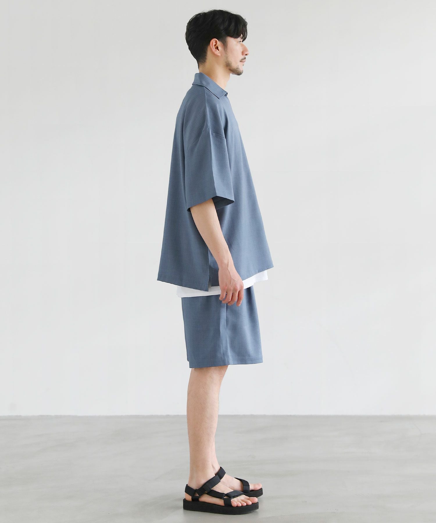 3点セットアップ】接触冷感リネンライクスキッパーシャツ＆ロング