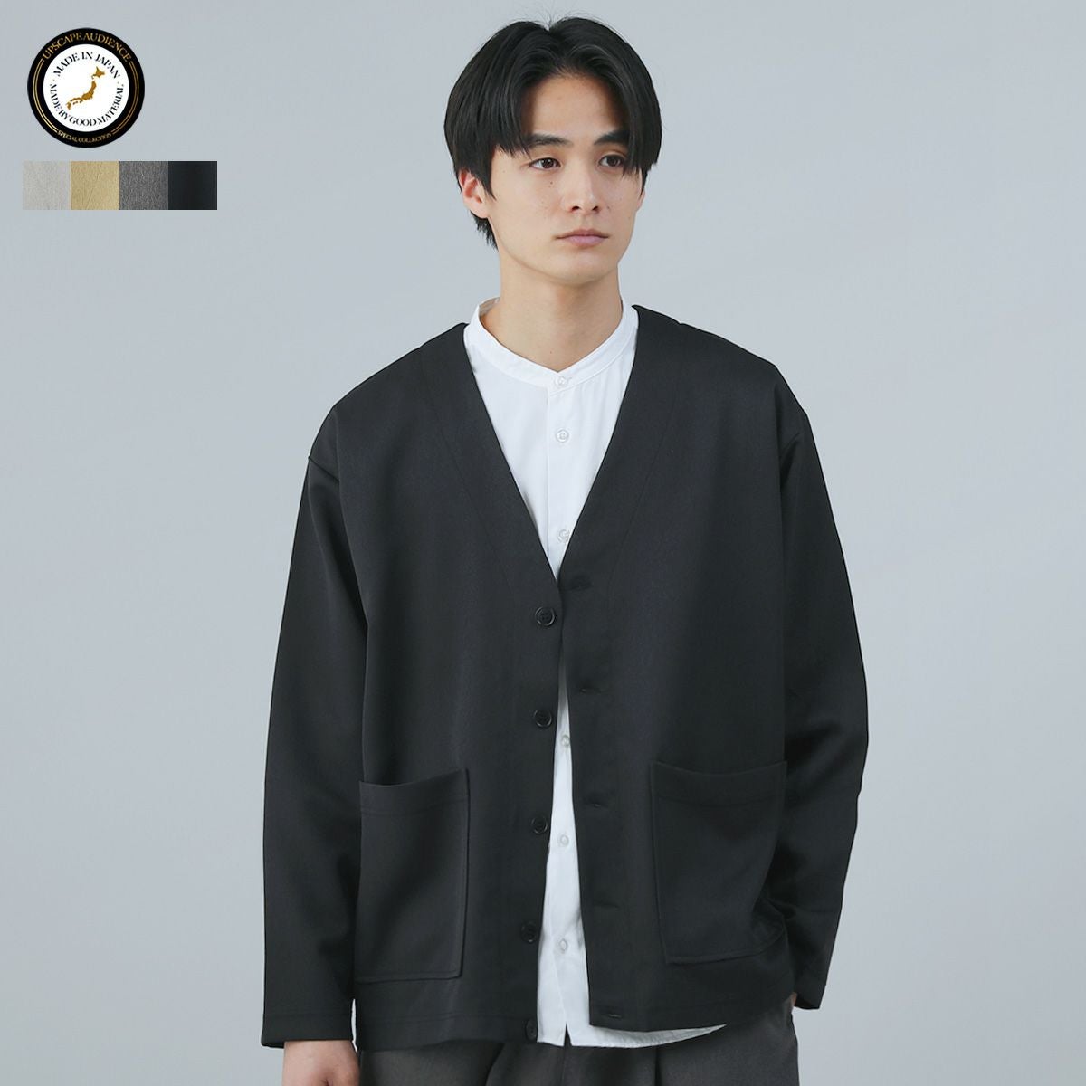 日本製Naturemier（ナチュレミア）TECHレトロへリンボン ノーカラー