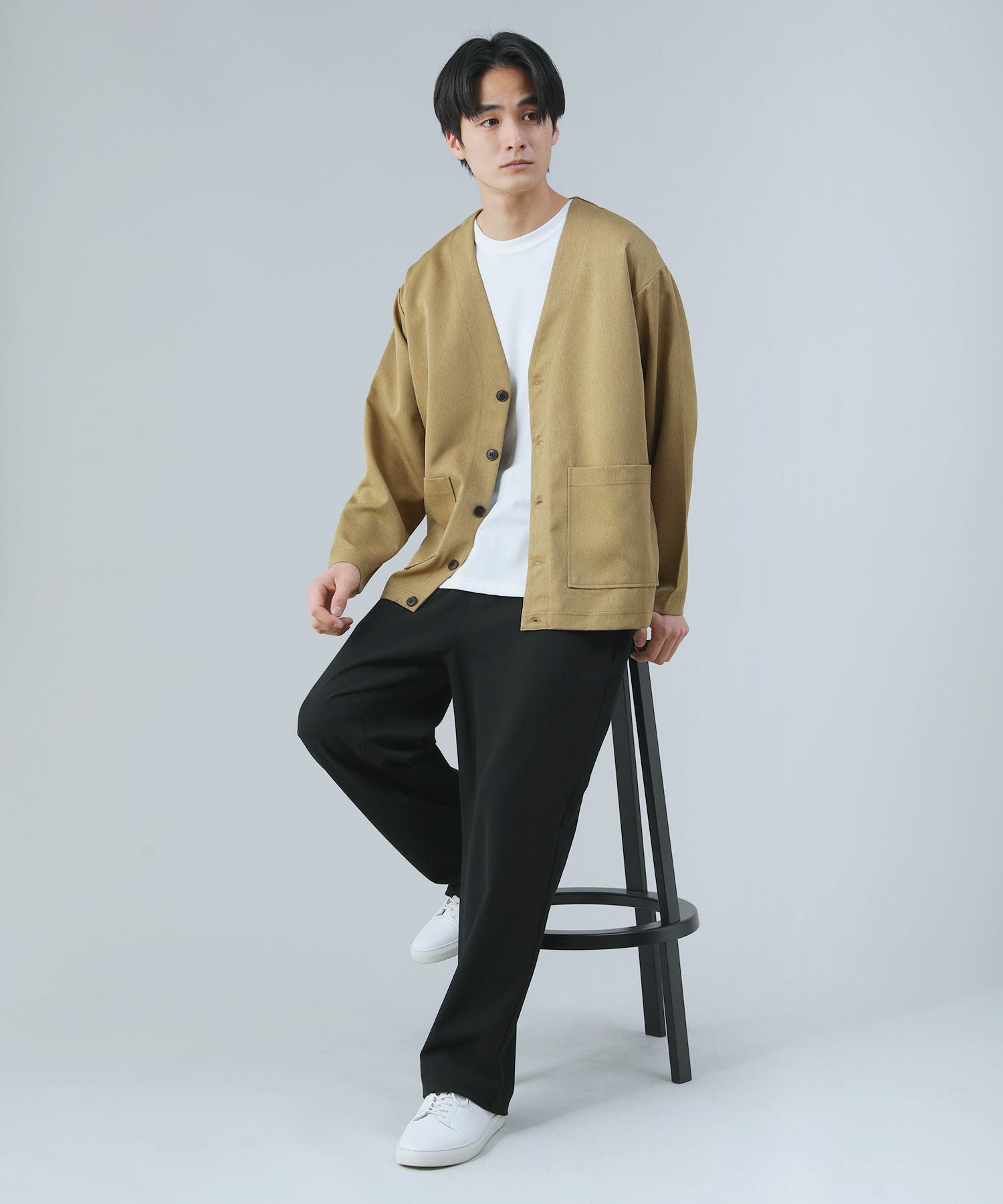 日本製Naturemier（ナチュレミア）TECHレトロへリンボン ノーカラー