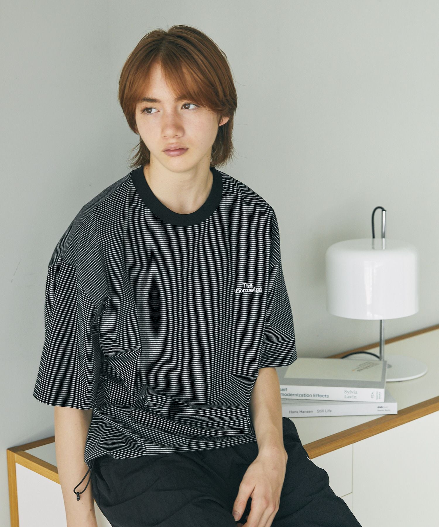 カットソー(半袖/袖なし) yori 袖なし半纏 [60双糸 縞ポンチョ] 全4色
